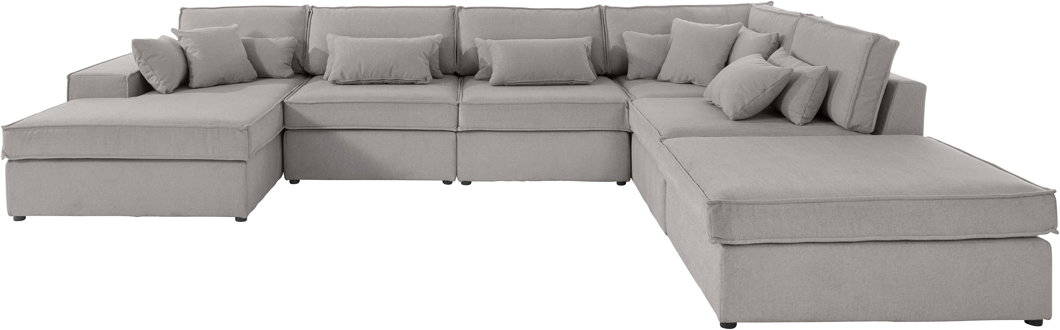 Thumbnail - OTTO home Wohnlandschaft "Florid U-Form" 6 Teile, bestehend aus Modulen, viele Bezugsqualitäten, auch in Cord