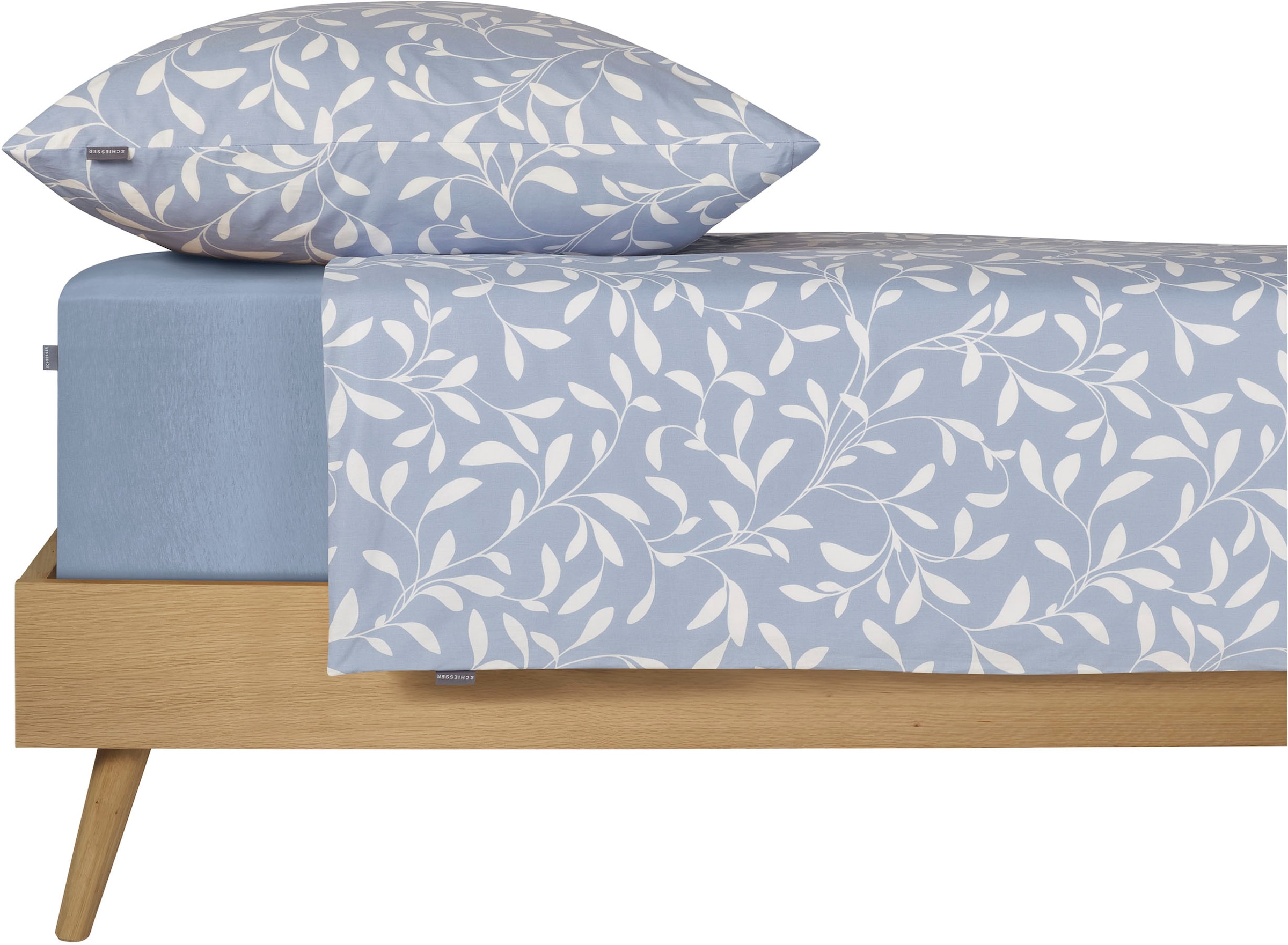Schiesser Bettwäsche »Liliebeth aus weicher Baumwolle mit elegantem Blattmuster«, Made in Green