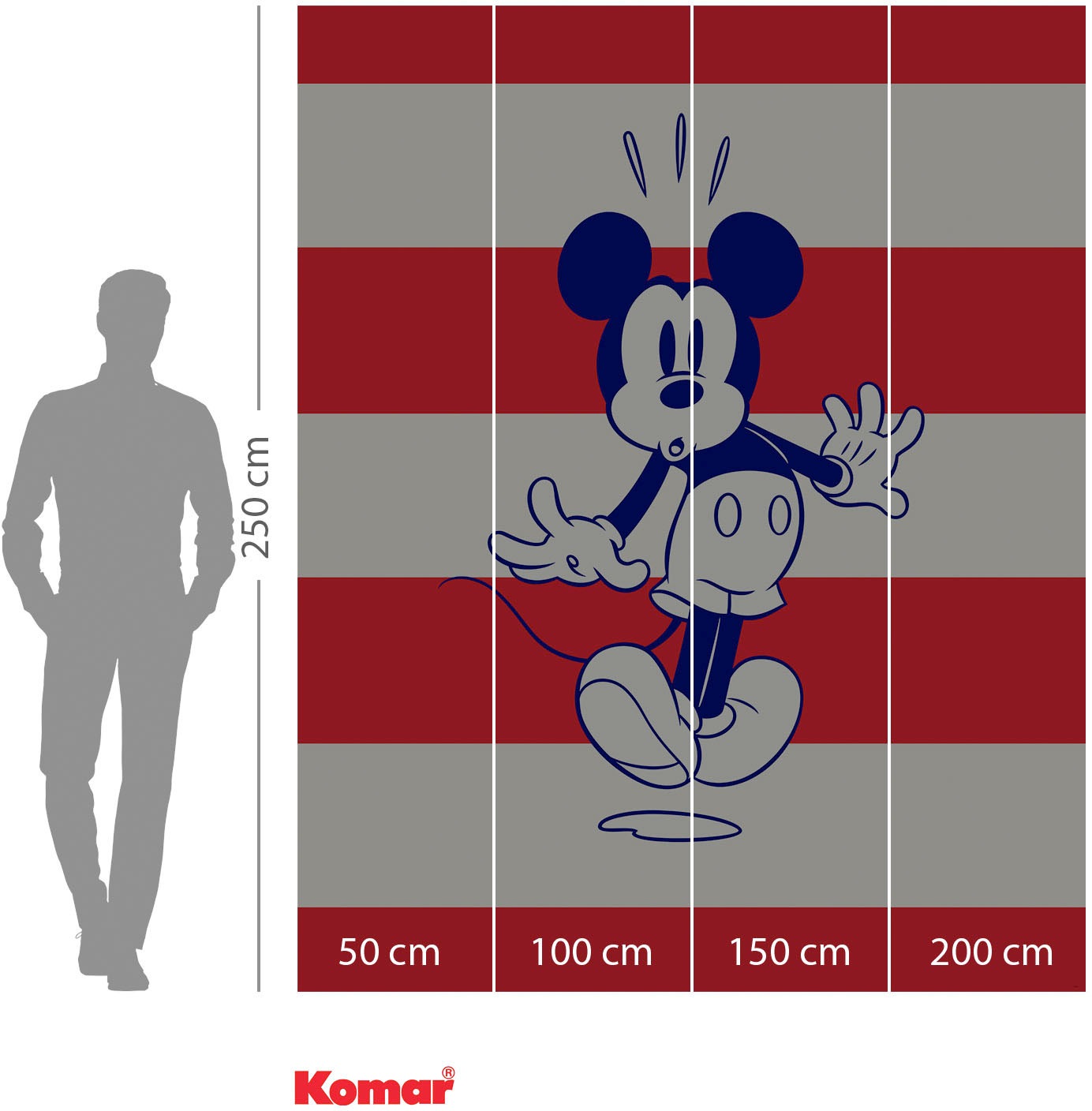 Komar Vliestapete »Digitaldruck Vlies - Mickey Vibrant - Größe 200 x 250 cm«, bedruckt, Kinderzimmer
