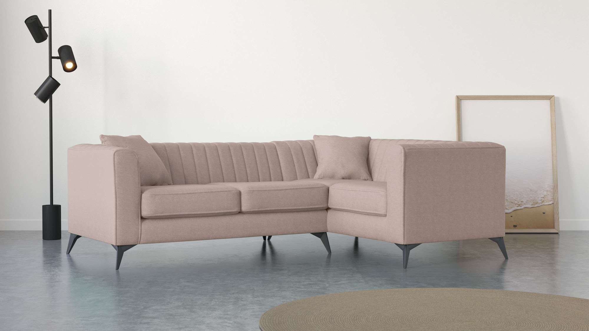 Places of Style Ecksofa "MATTHEW L-Form ideal für kleine Räume, Maße B/T/H: günstig online kaufen