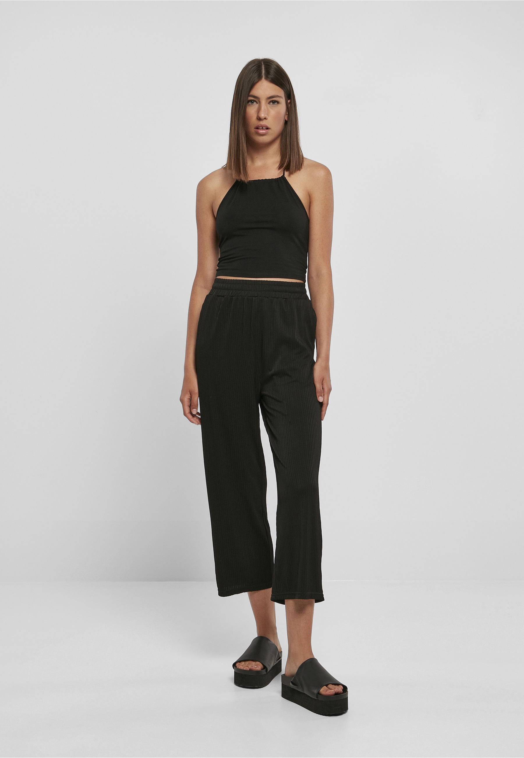 URBAN CLASSICS Culotte »Urban Classics Damen Ladies Straight Leg Rib Interlock Culotte«