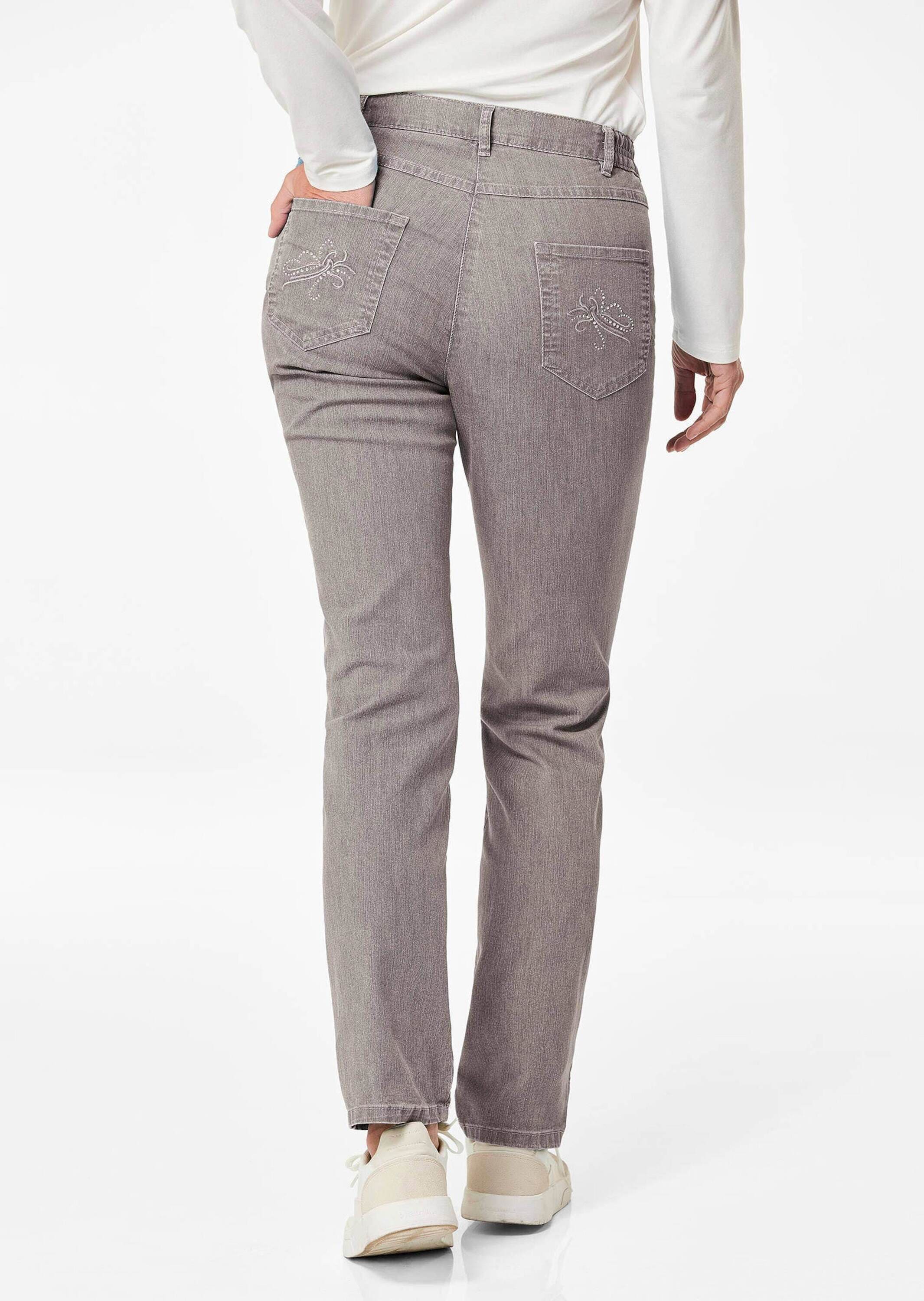 GOLDNER Stretch-Jeans »Jeanshose Carla Edel geschmückte Jeanshose Carla«