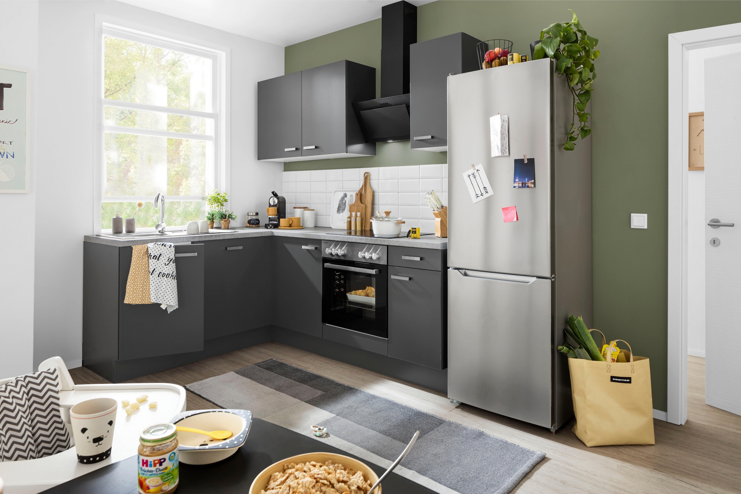 OPTIFIT Winkelküche »Parma«, mit E-Geräten, Stellbreite 215x175 cm