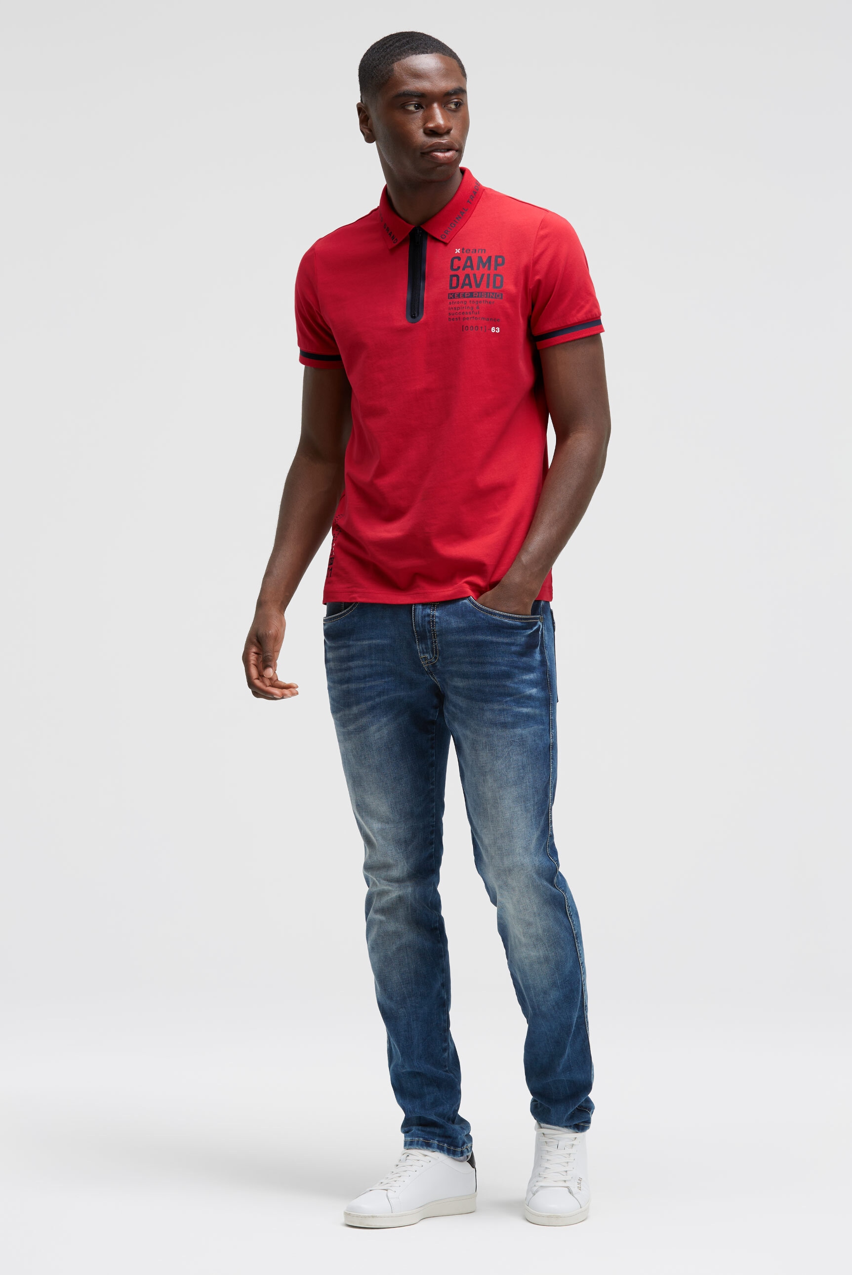 CAMP DAVID Poloshirt, mit Baumwolle