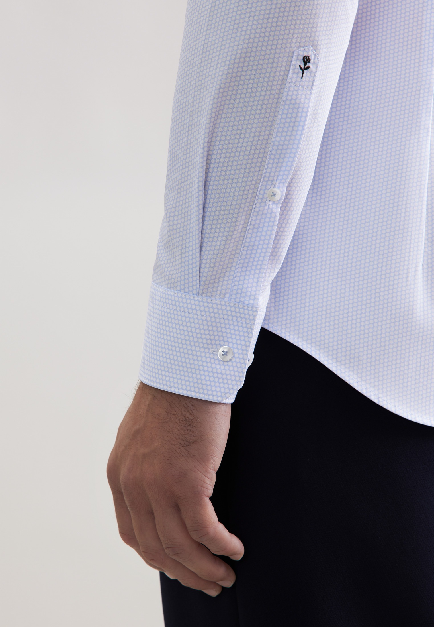 Seidensticker Schwarze Rose Men's Shirt Blue M 3