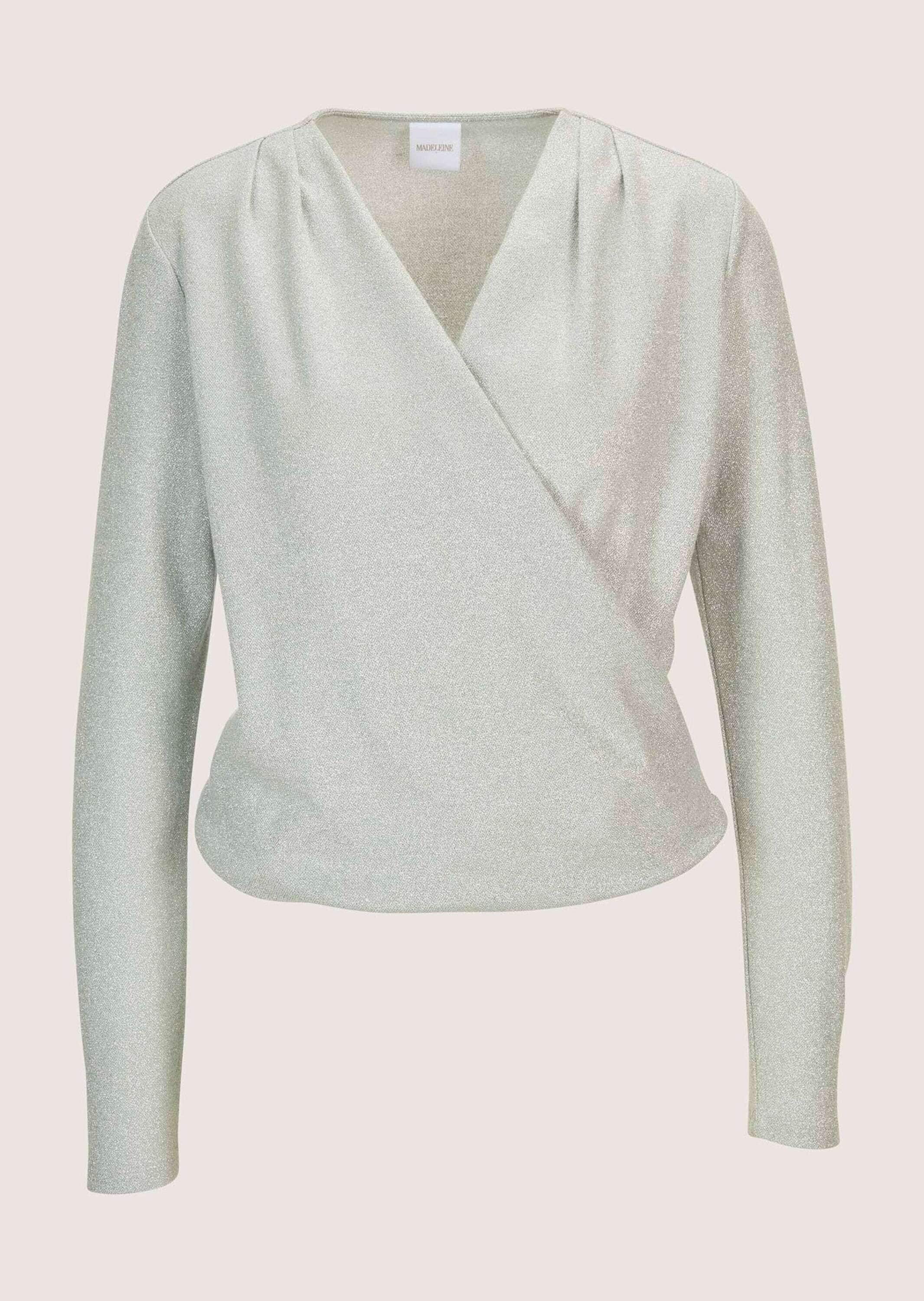 MADELEINE Langarmshirt "Blusenshirt Glamouröses Oberteil mit Wickel-Design" günstig online kaufen