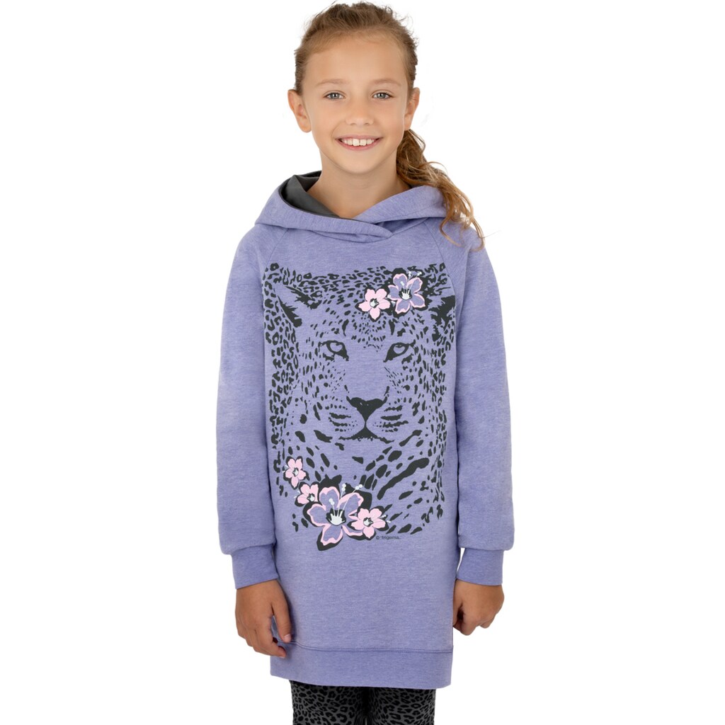 Trigema Longsweatshirt »TRIGEMA Sweatkleid mit Kapuze und Animal Print«