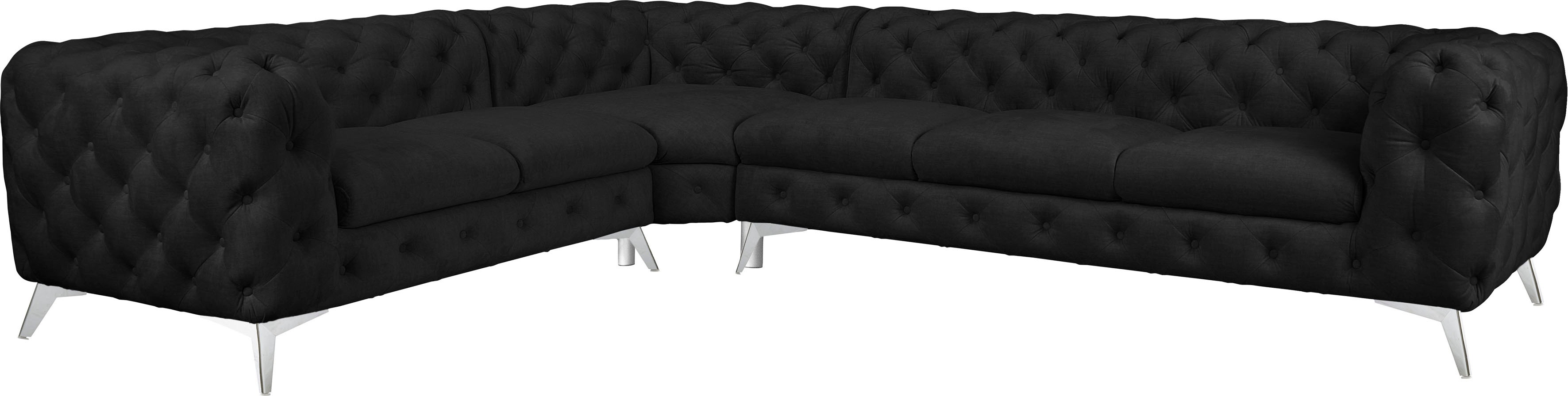 Thumbnail - Leonique Chesterfield-Sofa "Ecksofa GLYNIS L-Form mit Wellenunterfederung, Maße B/T/H 323/264/75cm", aufwändige Knopfhef...