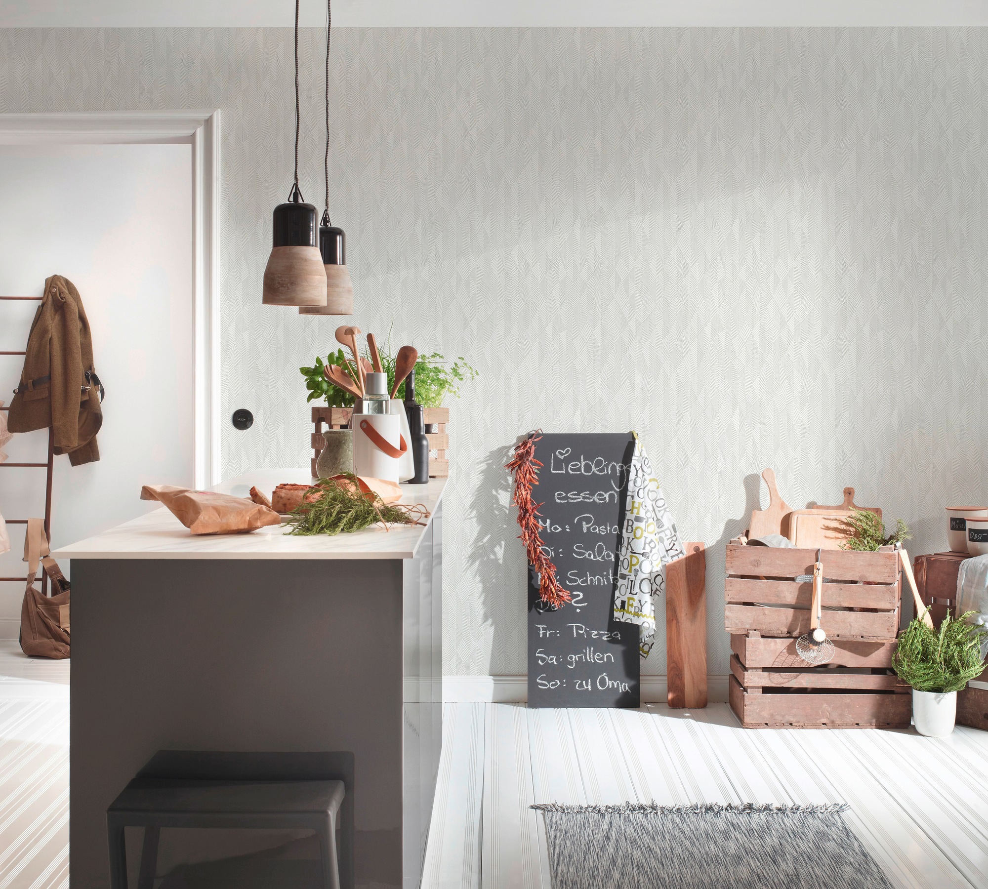 A.S. Création Vliestapete »Il Decoro Uni«, grafisch-geometrisch-gemustert, Uni Tapete Grafisch Tapeten Wohnzimmer Schlafzimmer Küche Flur Design