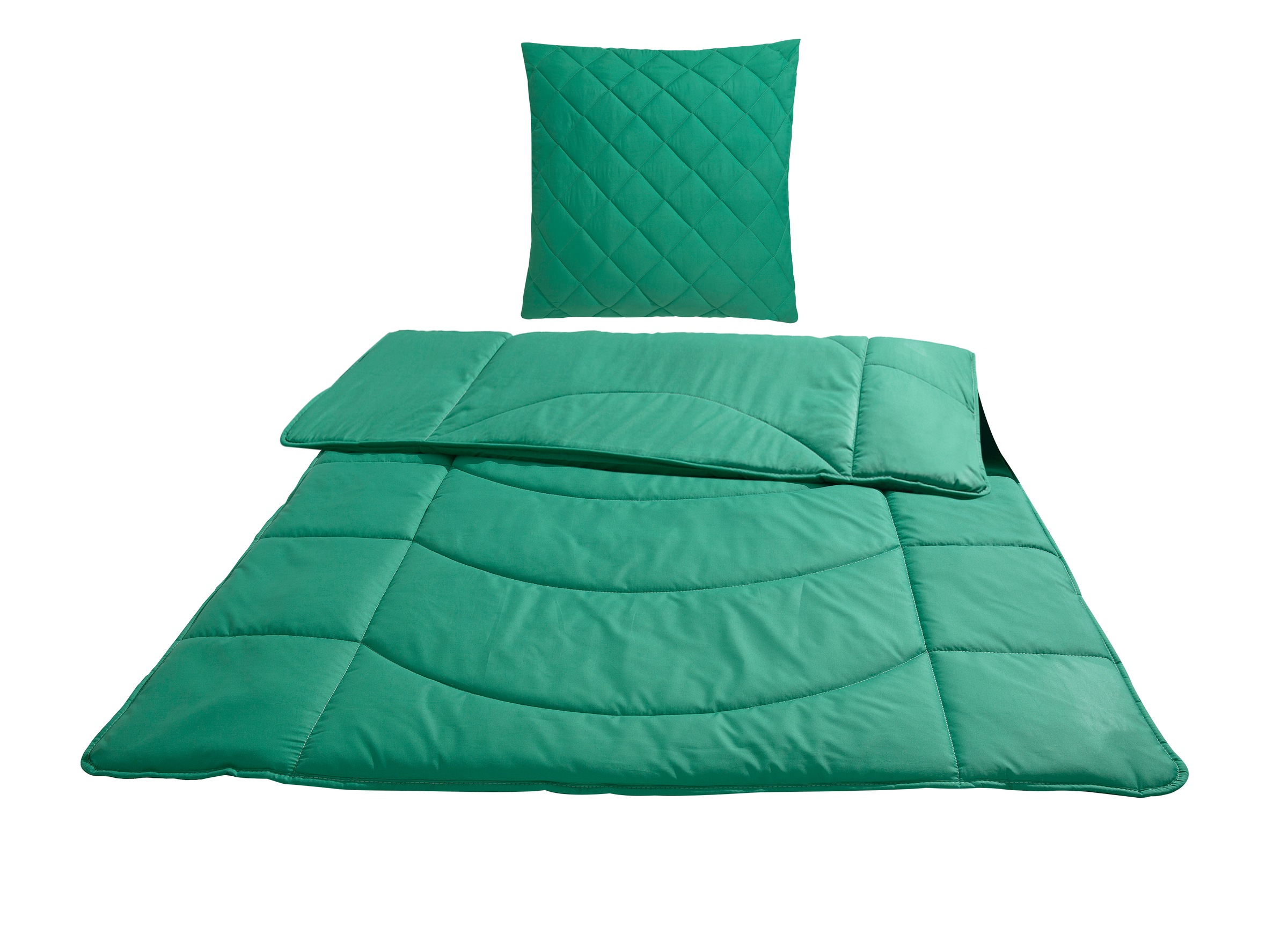 my home Steppbett + Kopfkissen »Microlux, Bettdecke 135x200 cm, 155x220 cm«, (Spar-Set, 1x Bettdecke und 1x Kopfkissen), Set mit Kissen 40x80 cm, 80x80 cm, Sommer, Herbst, Winter in 4 Farben
