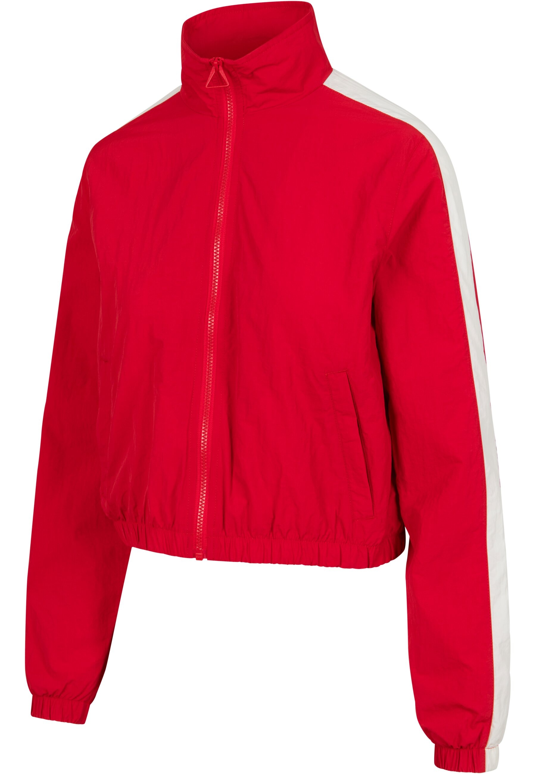 URBAN CLASSICS Allwetterjacke »Urban Classics Damen Ladies Short Striped Crinkle Track Jacket«, (1 St.), ohne Kapuze