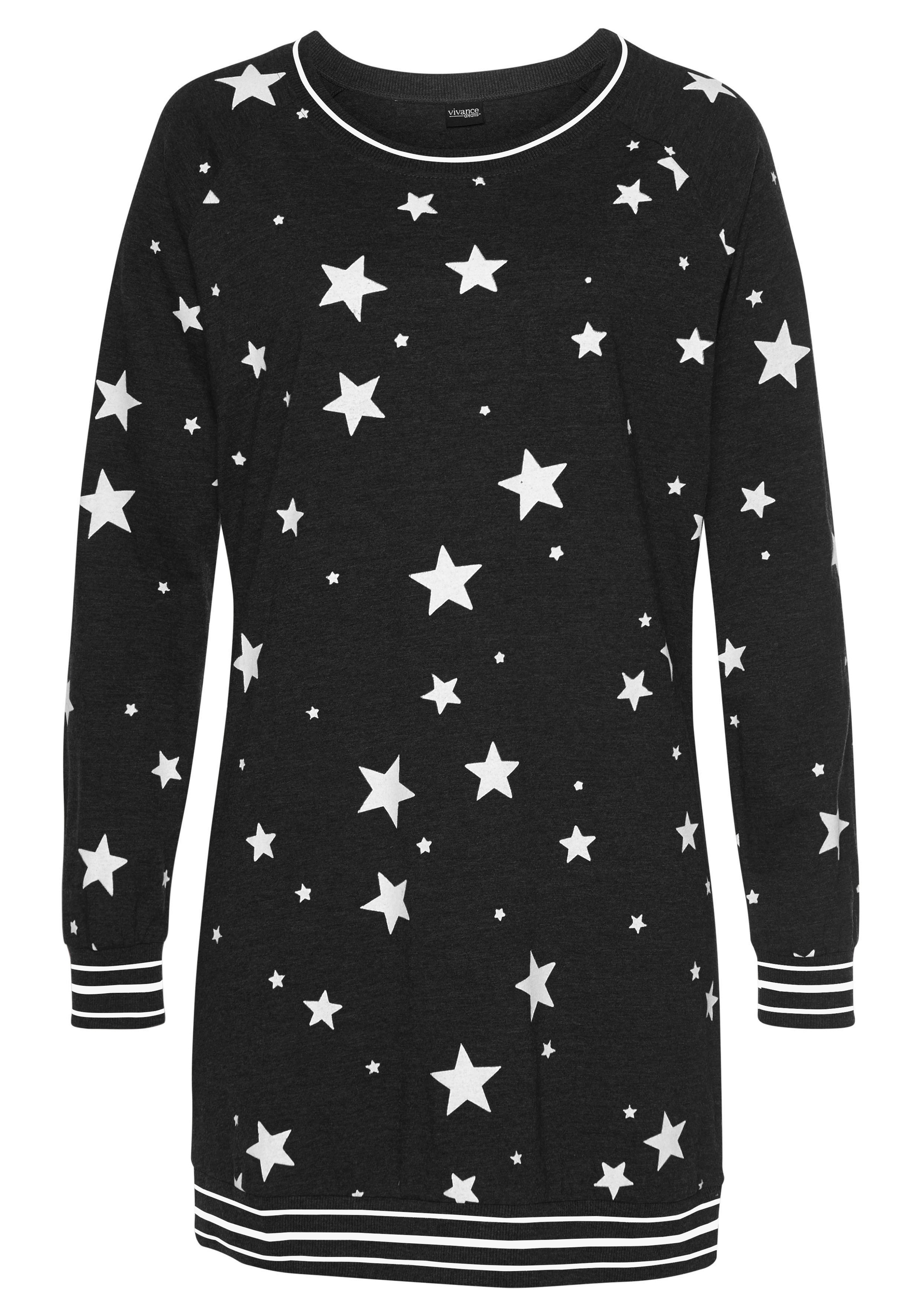 Vivance Dreams Sleepshirt 1-teilig, mit angesagtem Sternedruck günstig online kaufen