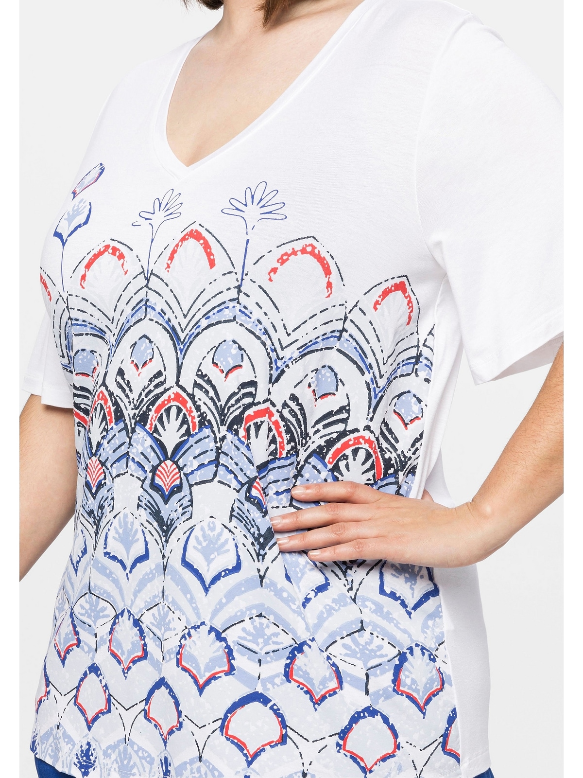 Sheego T-Shirt »Große Größen«, für bestellen mit Flügelärmeln | und Frontdruck BAUR