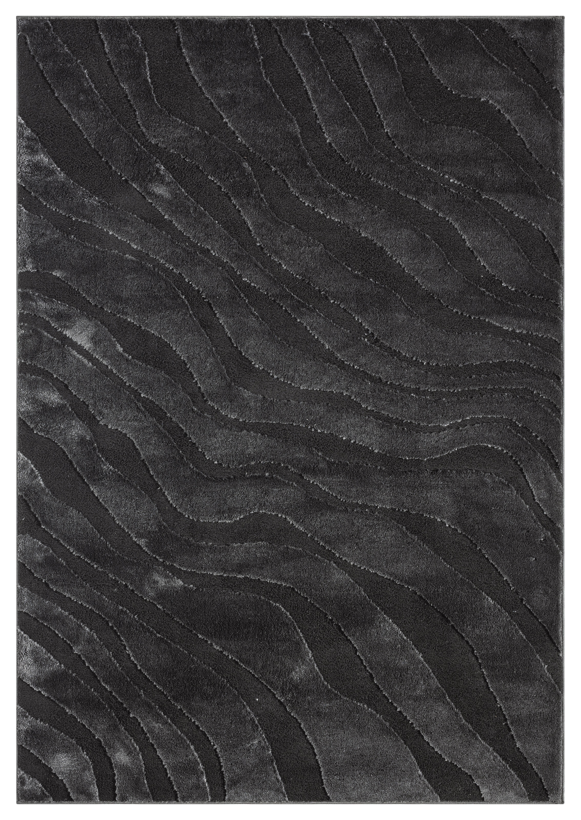 OTTO home Teppich »Benia, Hoch-Tief-Struktur« rechteckig 19 mm Höhe Wellen-Design, leichter Glanz, modern, Wohnzimmer, Schlafzimmer
