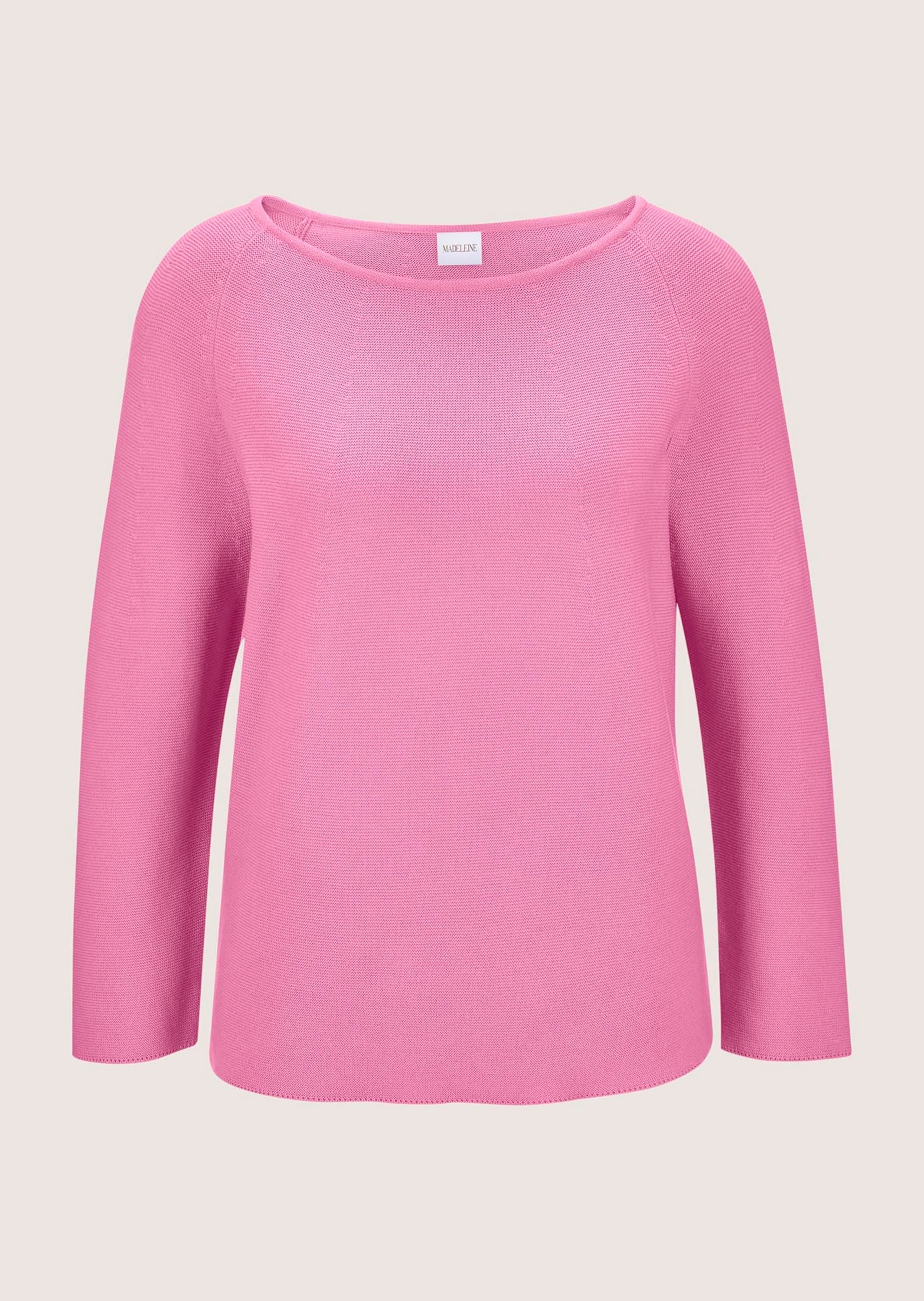 MADELEINE Damen Longpullover "Pullover Pullover in modischer Kurzform"himbeersorbet, Gr. 44, Obermaterial: 100% Baumwolle CO., Pullover