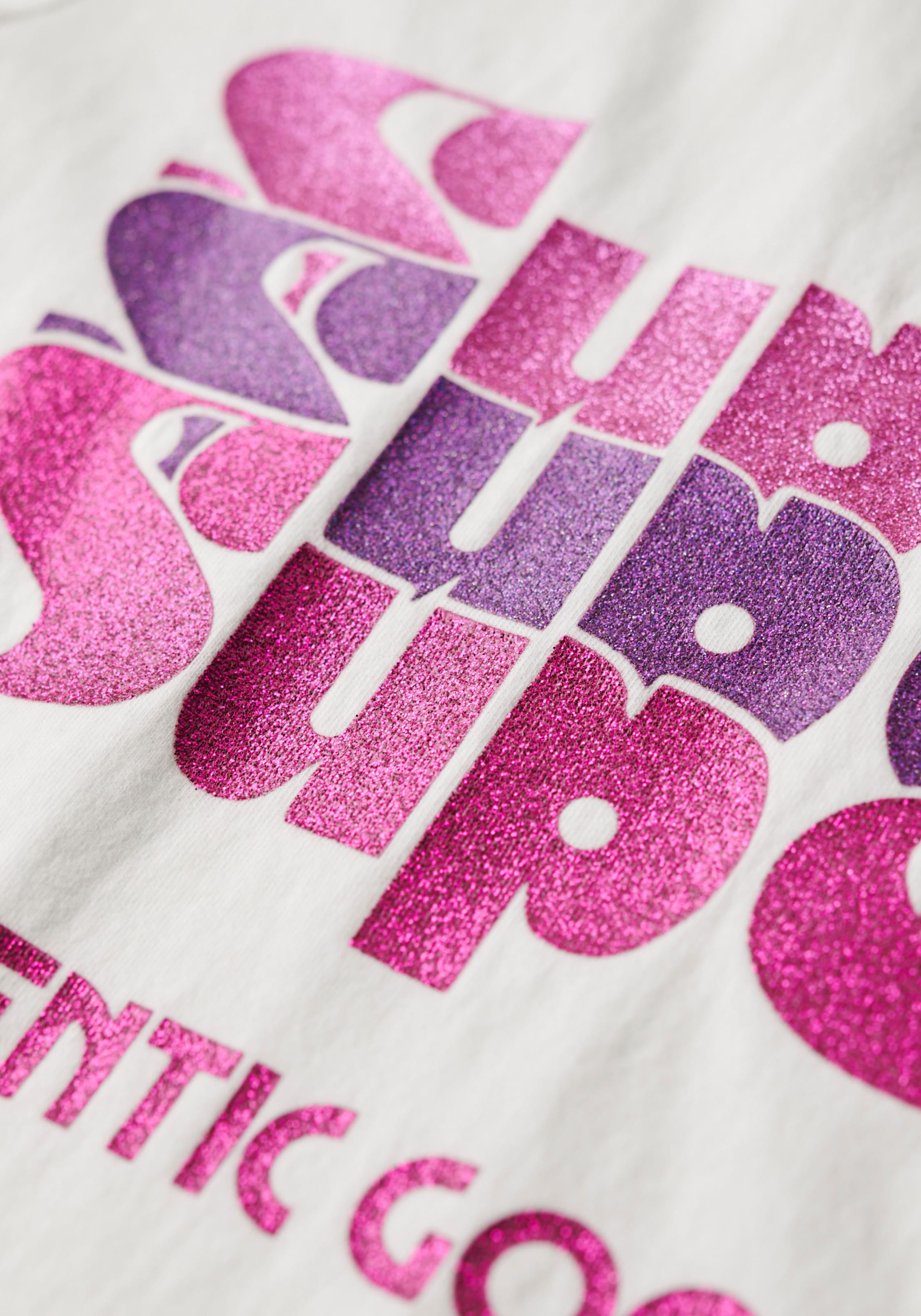 Superdry Kurzarmshirt »RETRO GLITTER LOGO CAP SLV TEE«