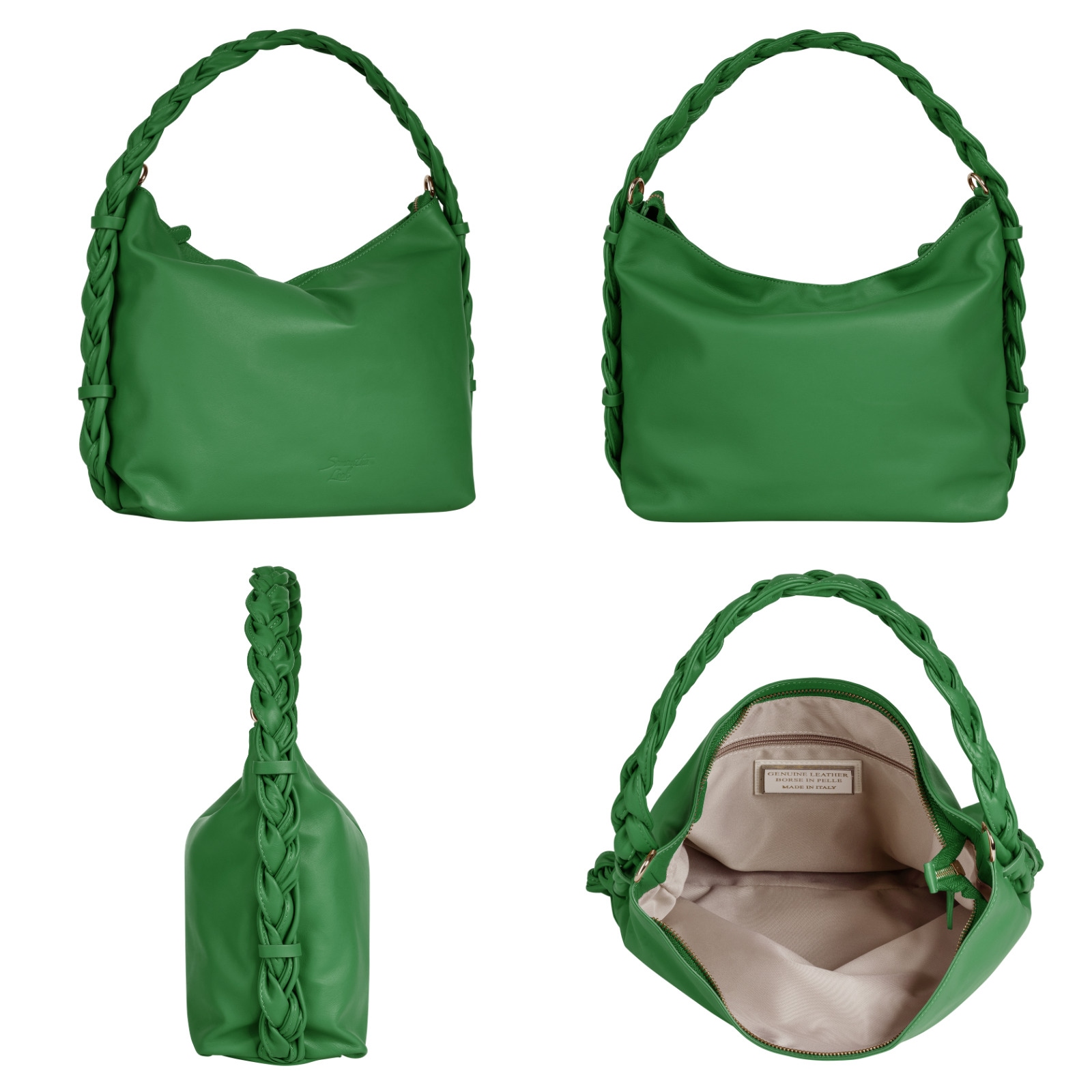 Samantha Look Umhängetasche, echt Leder, Made in Italy