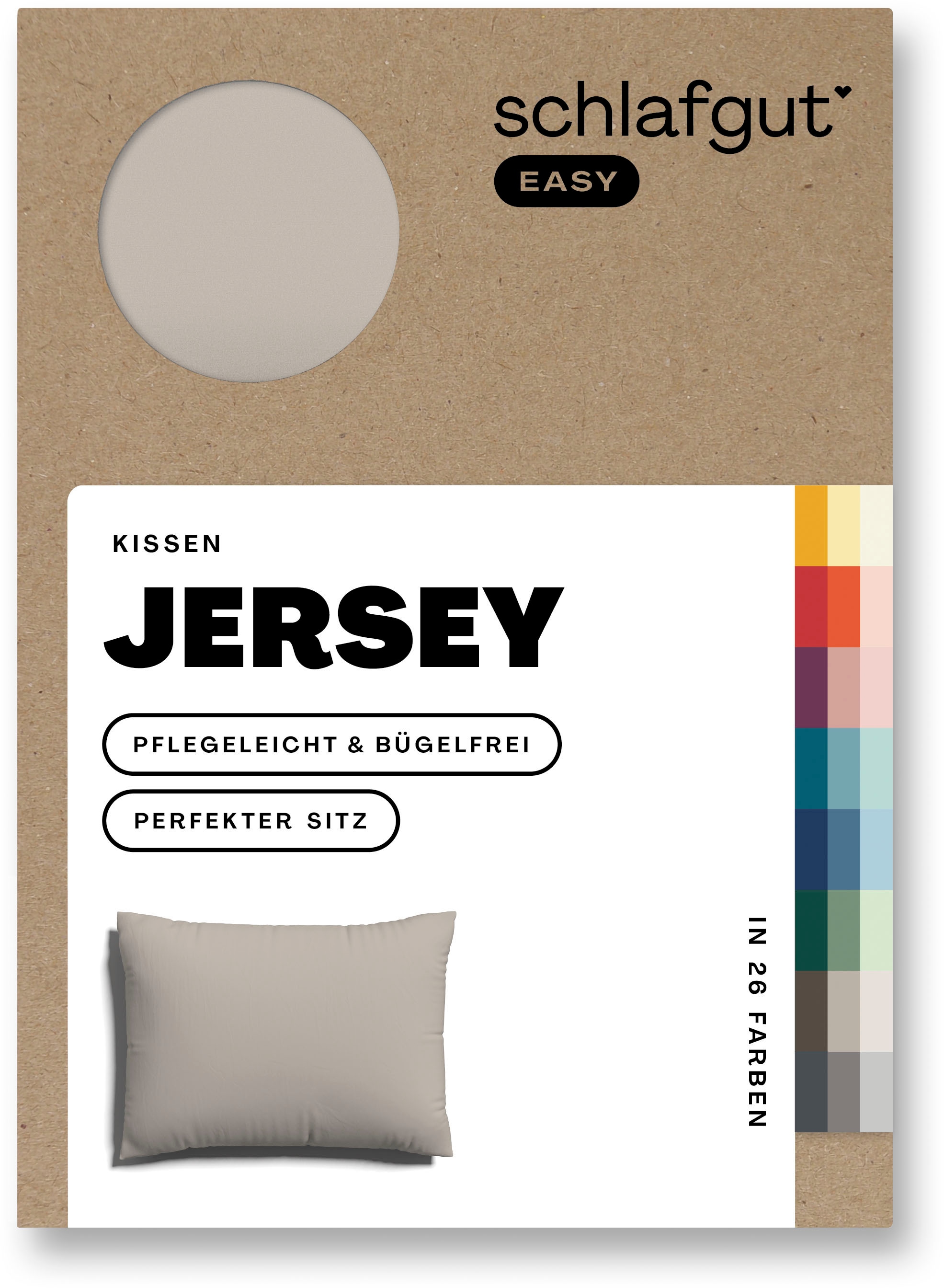 Schlafgut Kissenbezug »EASY Jersey«, (1 St.), Kissenhülle mit Reißverschluss, weich und saugfähig, Kissenbezug