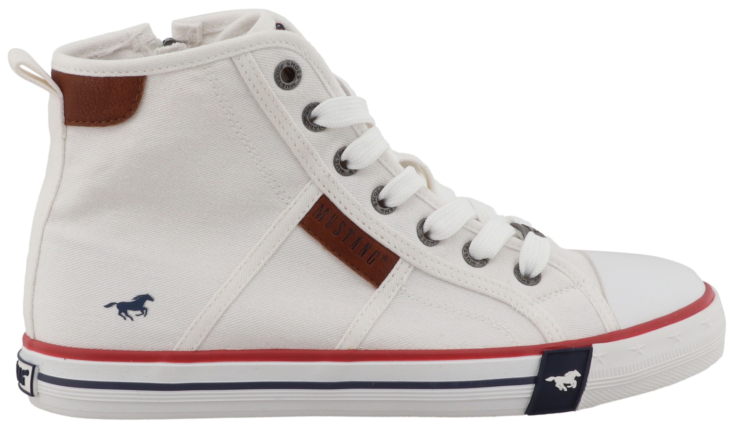 Mustang Shoes Plateausneaker »Winona«  Freizeitschuh, High Top-Sneaker, Schnürboots, kontrastreiche Details