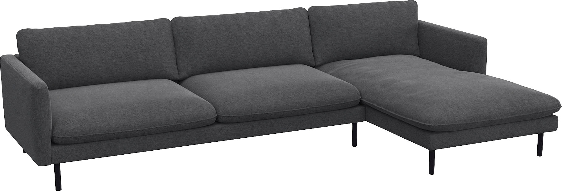 FLEXLUX Ecksofa »Bolzano, elegant und bequem, L-Form« Sitzaufbau mit Kaltschaum & Stahl-Wellen, loose Sitz -& Rückenkissen