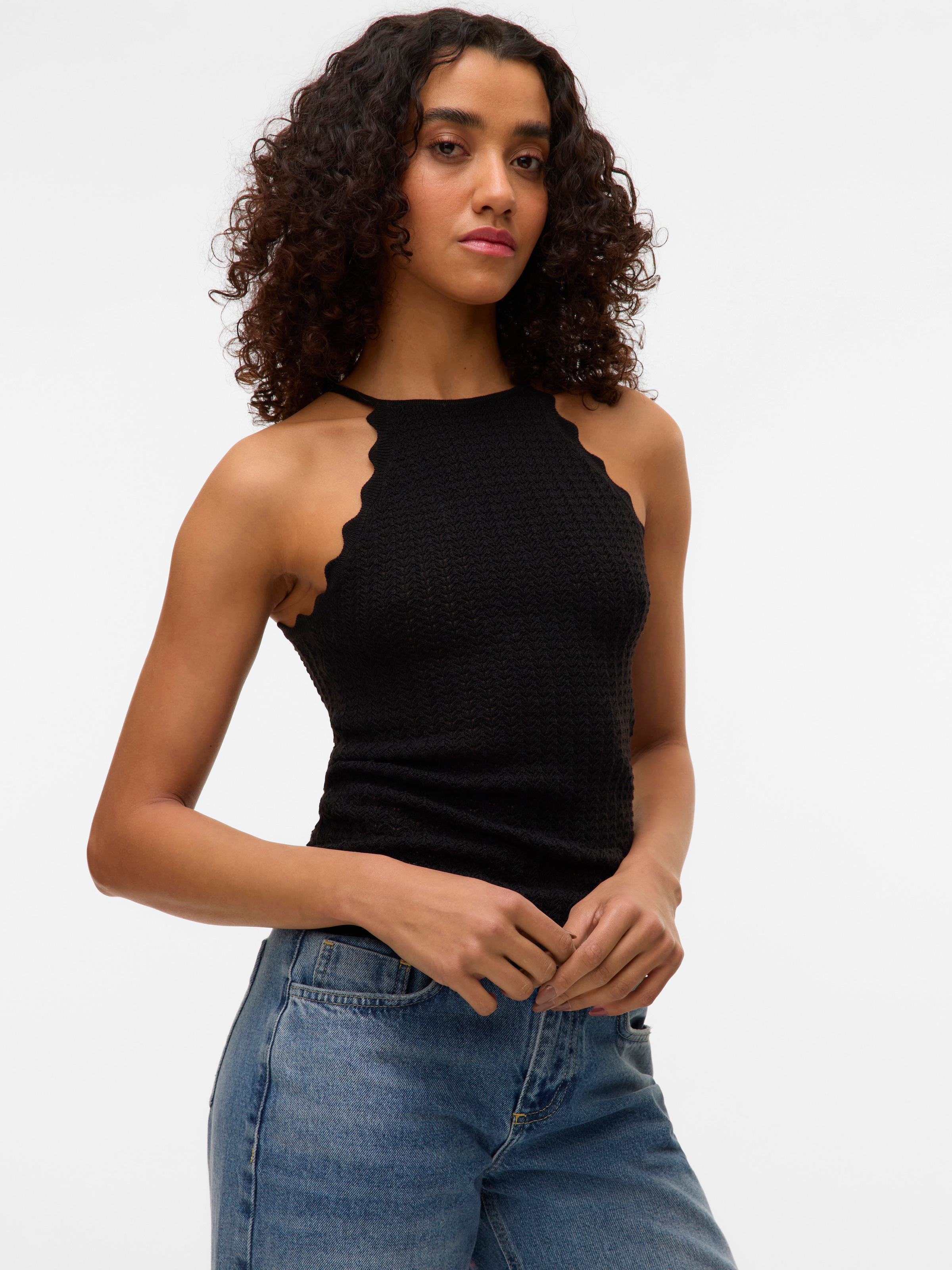 Vero Moda Stricktop "VMPANAMA SL KNIT TOP VMA NOOS", im tollen Ajour-Strick günstig online kaufen