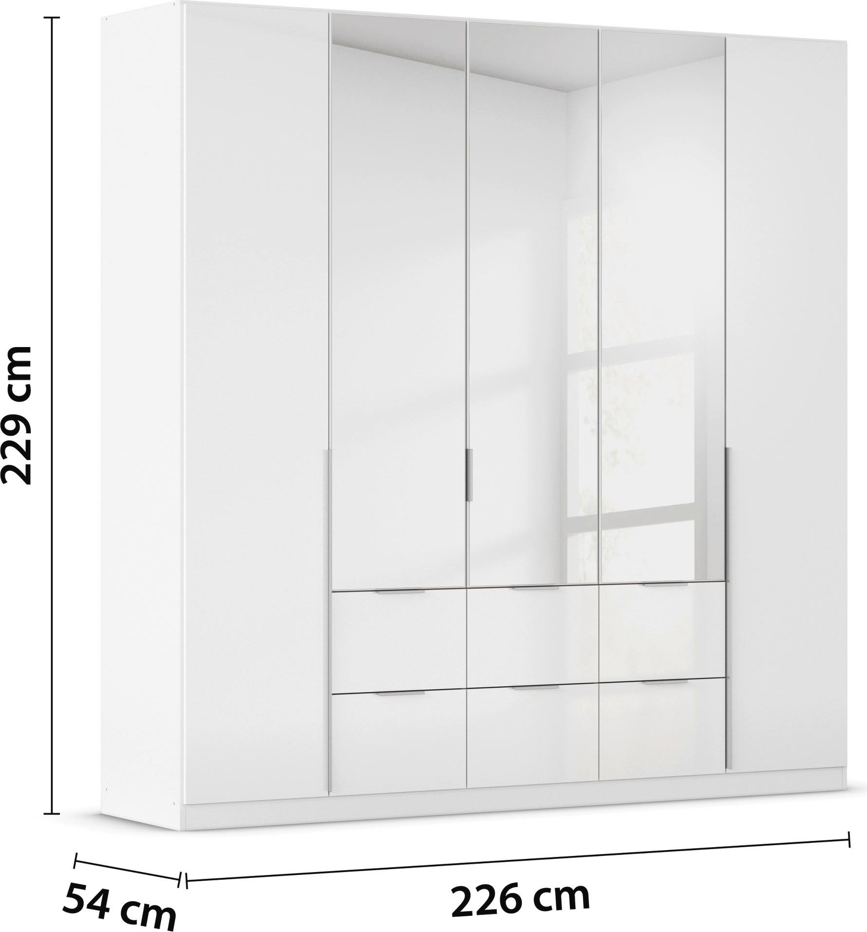 rauch Drehtürenschrank »Kleiderschrank Schrank Garderobe AGORDO mit Dekor- oder Hochglanzfront«, (in zwei Griff-Farben mit Dekor- oder Hochglanzfront), mit Außenschubkästen, in 6 Breiten und 2 Höhen MADE IN GERMANY