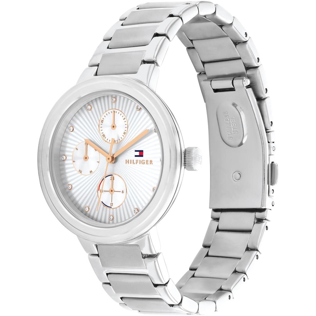 Tommy Hilfiger Multifunktionsuhr »CASUAL, 1782532«, Quarzuhr, Armbanduhr, Damen, Datum, Glaskristalle, 12/24-Std.-Anzeige