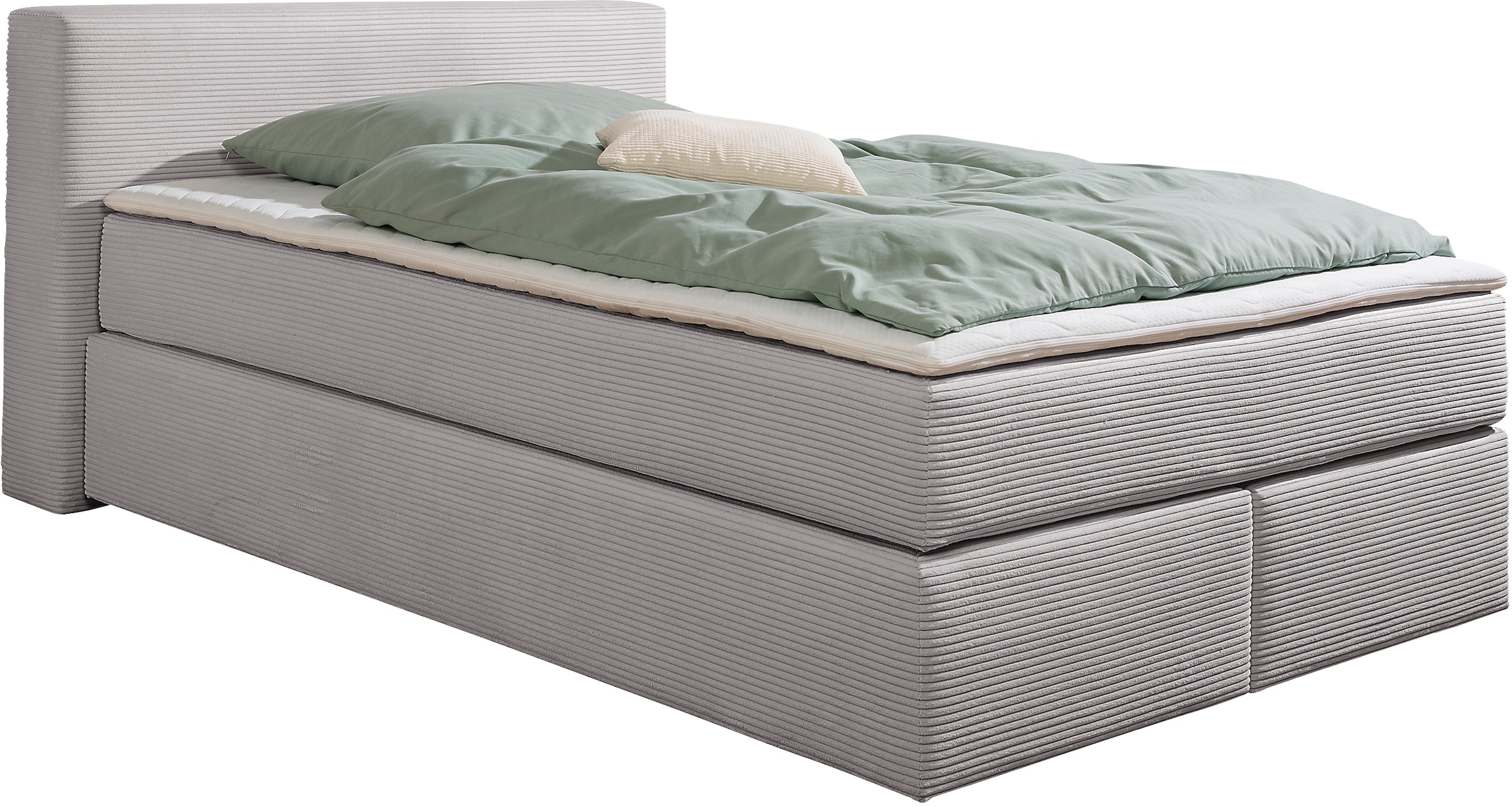 andas Boxspringbett »Åby«, In Cord Bezug, wahlweise mit und ohne Matrazte erhältlich