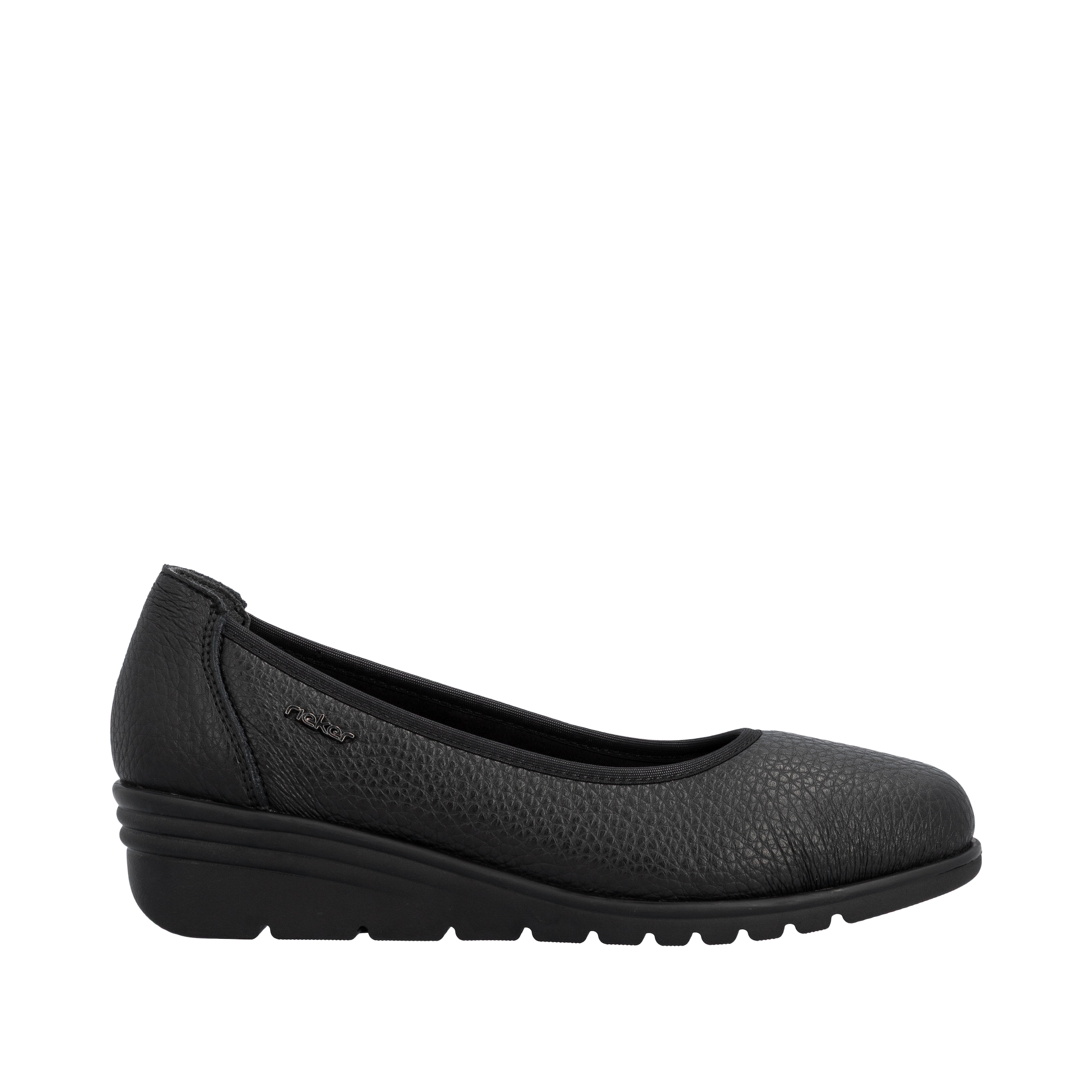 Rieker Keilpumps, Ballerina, Schlupfschuh, Slipper mit leichter Struktur im Obermaterial