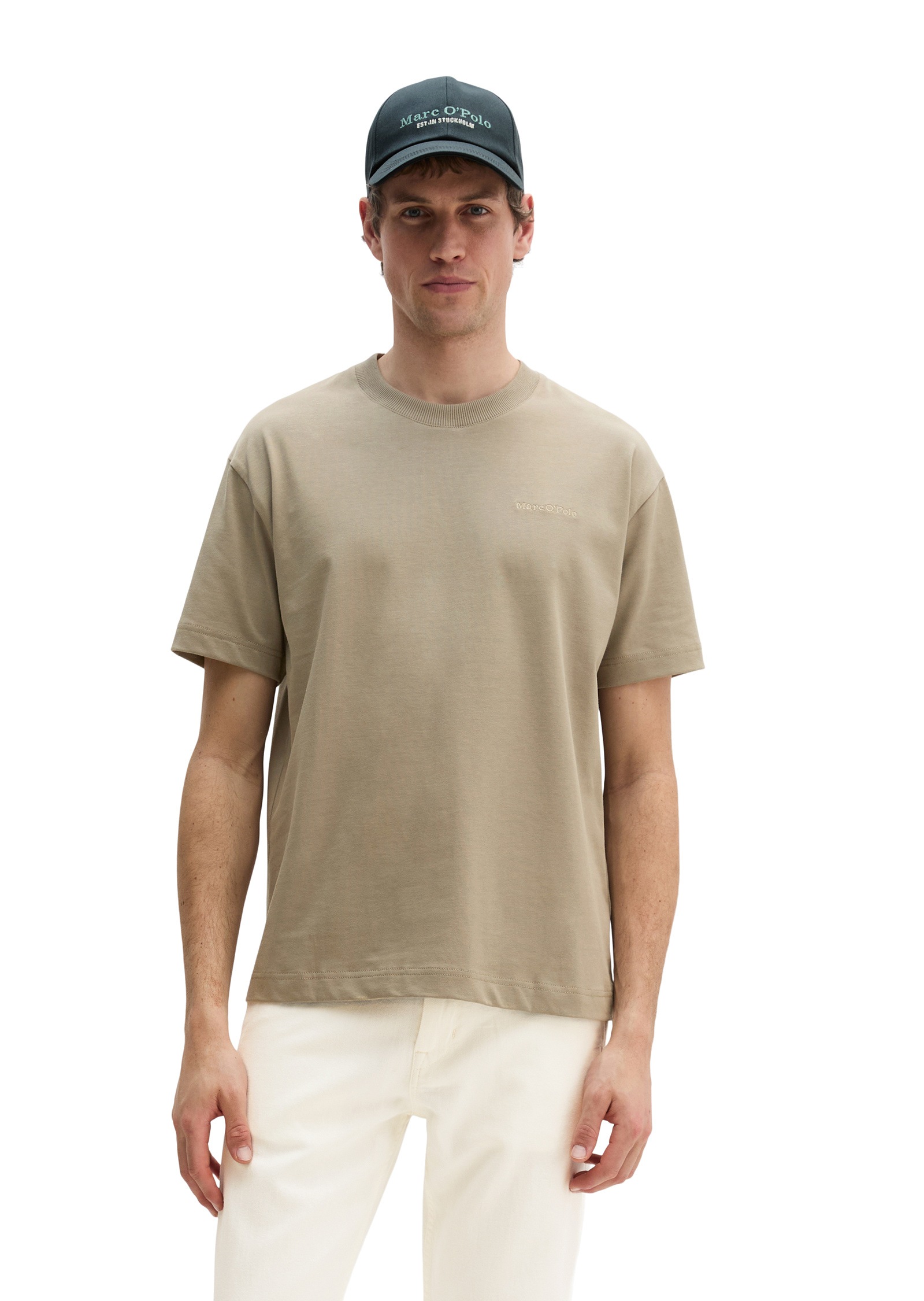 T-Shirt MARC O'POLO "aus schwerem Bio-Baumwoll-Jersey", Damen, Gr. XXL, frozen taupe, Obermaterial: 100% Baumwolle, unifarben, Basic, loose fit, Shirts T-Shirt