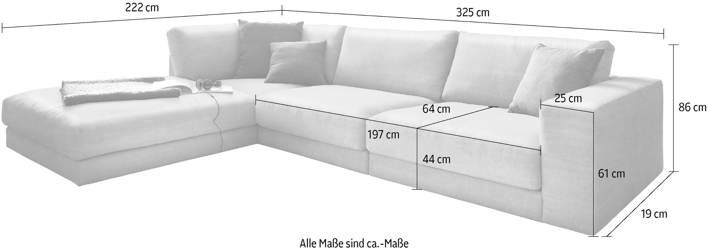 3C Candy Ecksofa »Enisa II L-Form«, bestehend aus Modulen, daher auch individuell aufstellbarbar