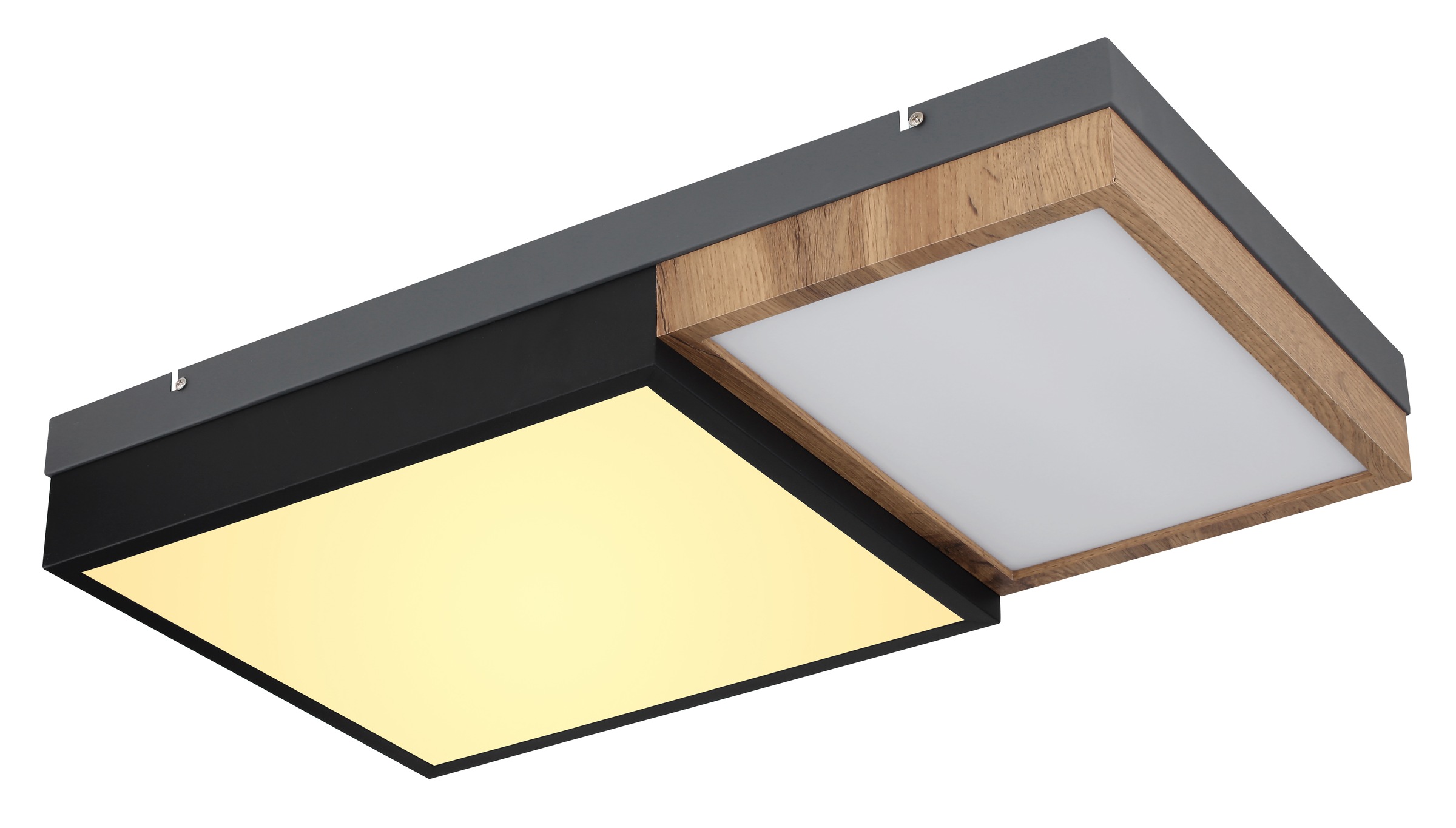 GLOBO LIGHTING LED Deckenleuchte »GUNDI«, Leuchtmittel LED-Modul | LED fest integriert, Deckenlampe/Wohnzimmer/Schlafzimmer/modern/Holz