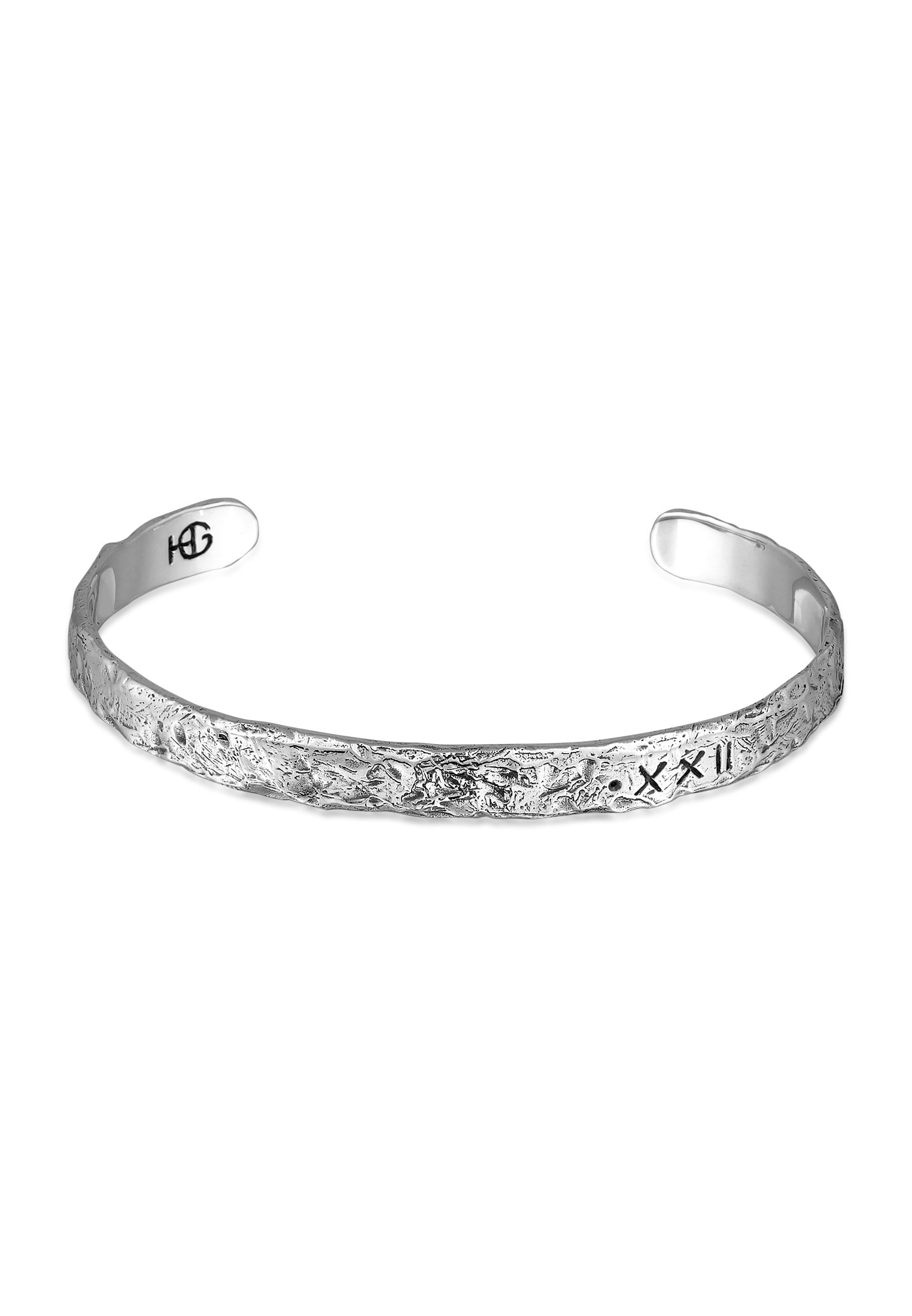 "Armreif HAZE & GLORY ""Armband Armreif - Live in the moment 925 Silber"" Gr. 180, silber, Armbänder, Herren, Silber 925 (Sterlingsilber), Armreif"