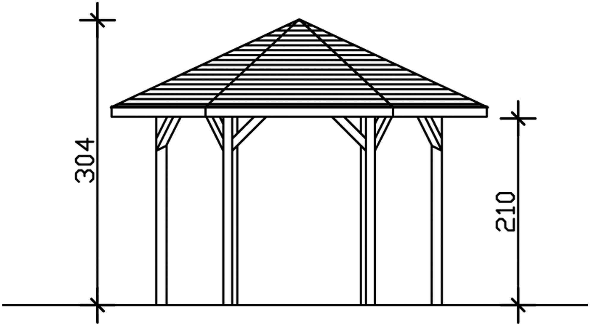 Skanholz Holzpavillon »Nancy 2«, Leimholz, 333 x 288 cm