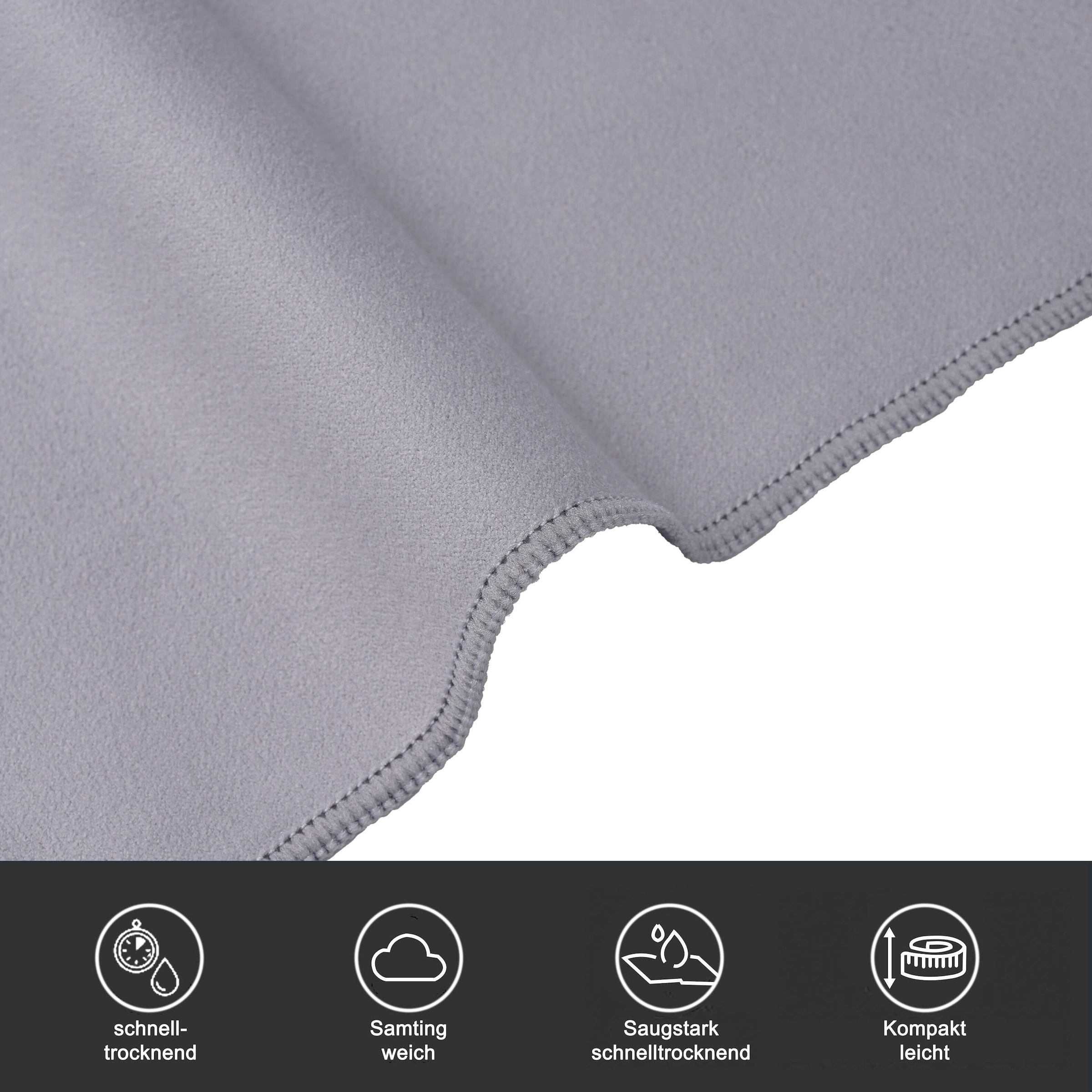 OTTO home Handtücher »Leoa, diverse Größen, Sporthandtuch, Reisehandtuch, Strandtuch« sehr leicht, kompakt, schnelltrocknend, Mikrofaser mit Kontrastnaht