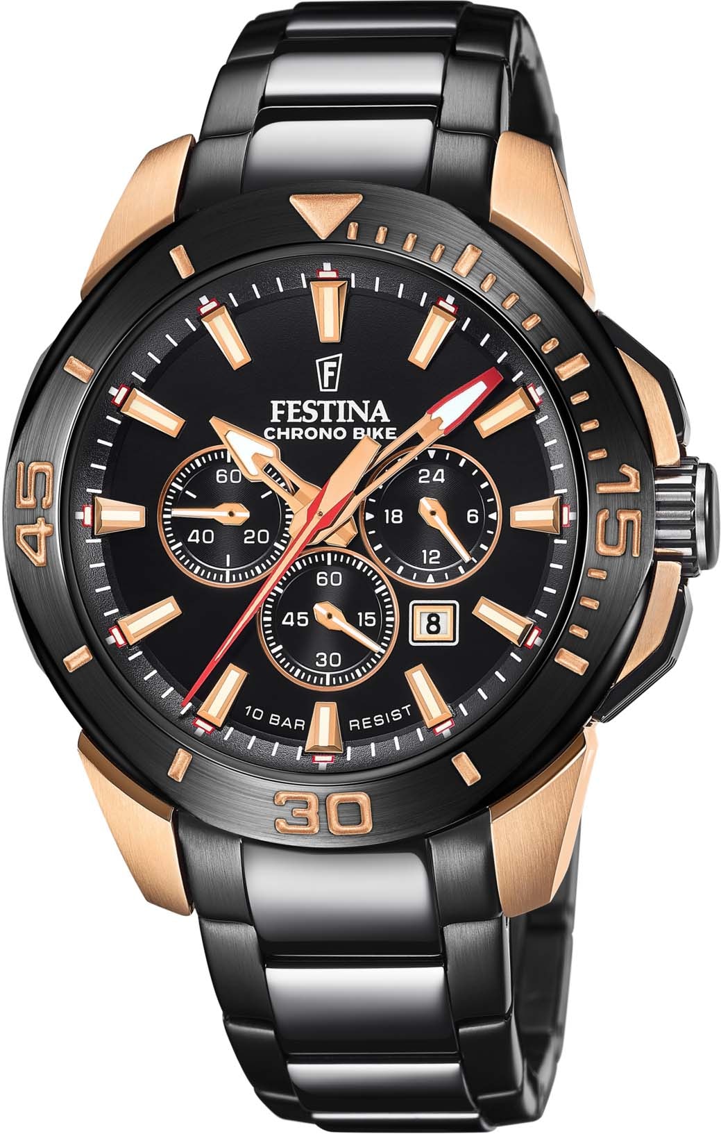 Festina Chronograph »Chrono Bike - Special Edition, F20645/1«, (Set, 3 tlg., Uhr mit Wechselband und Werkzeug), Armbanduhr, Quarzuhr, Herrenuhr, Stoppfunktion, ideal als Geschenk