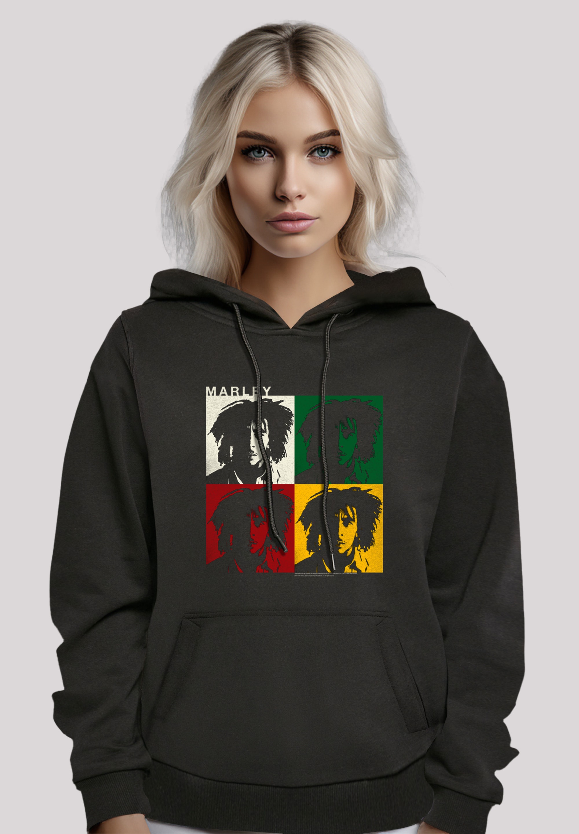 F4NT4STIC Kapuzenpullover »Bob Marley Reggae Music Colour Blocks«, Premium Qualität, Band, Logo