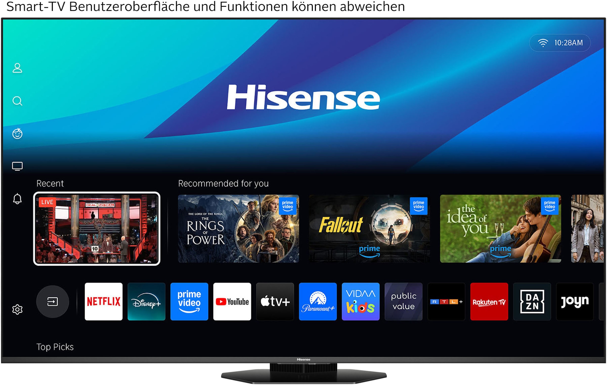 Hisense QLED Mini LED-Fernseher »65U8Q« 164 cm/65 ″ Smart-TV 4K UHD MiniLED Smart TV
