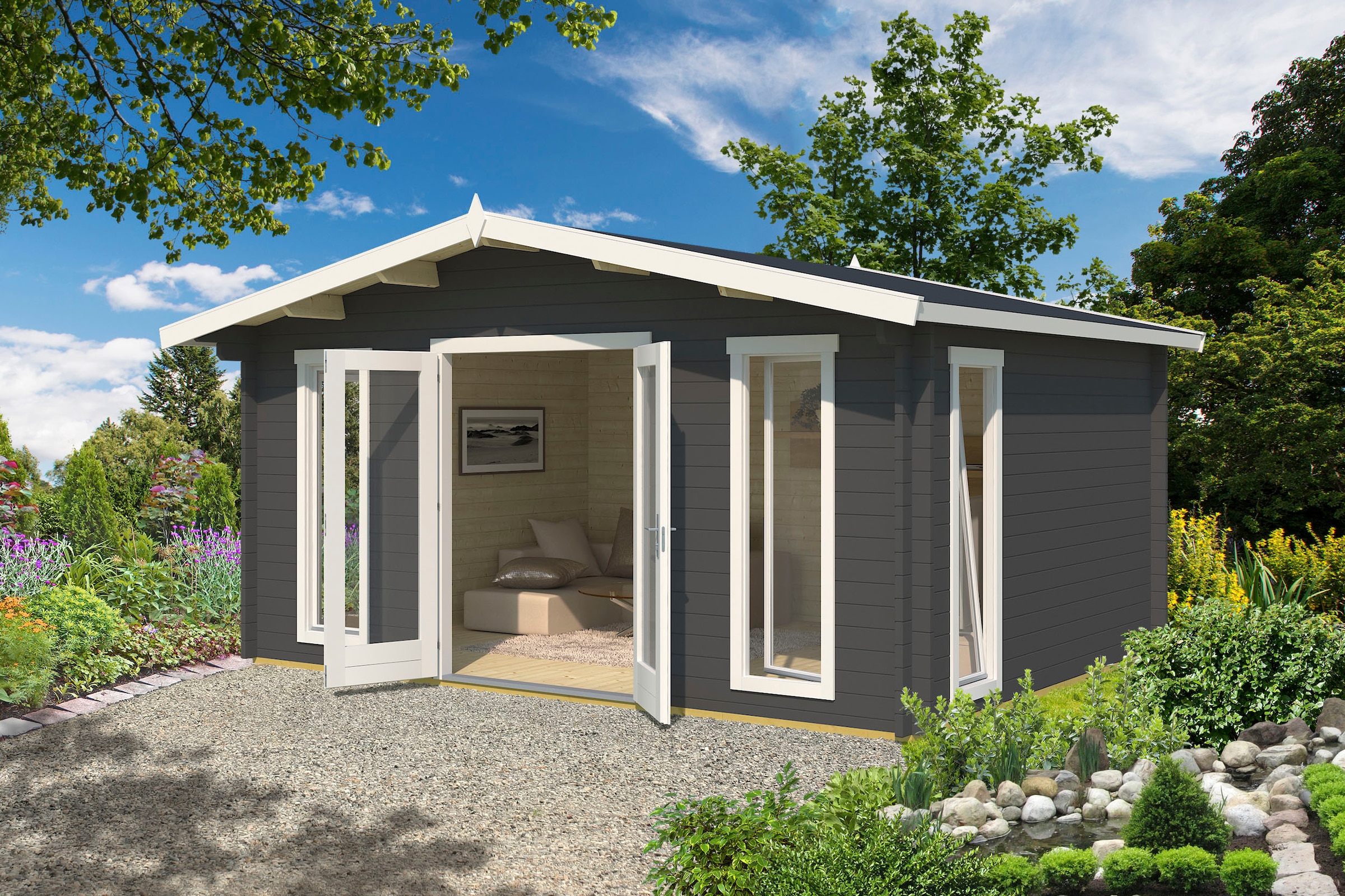 LASITA MAJA Gartenhaus »ELGIN 44«, (Set, inkl. Fussbodenbretter zum verlegen)