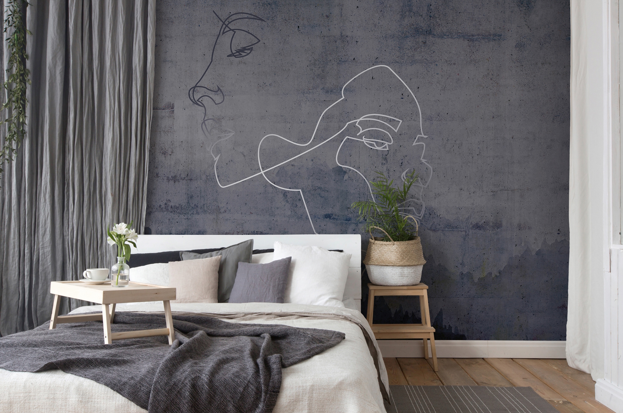 Architects Paper Fototapete »Atelier 47 Silver Outline«, abstrakt, Vlies, Wand, Schräge, Decke
