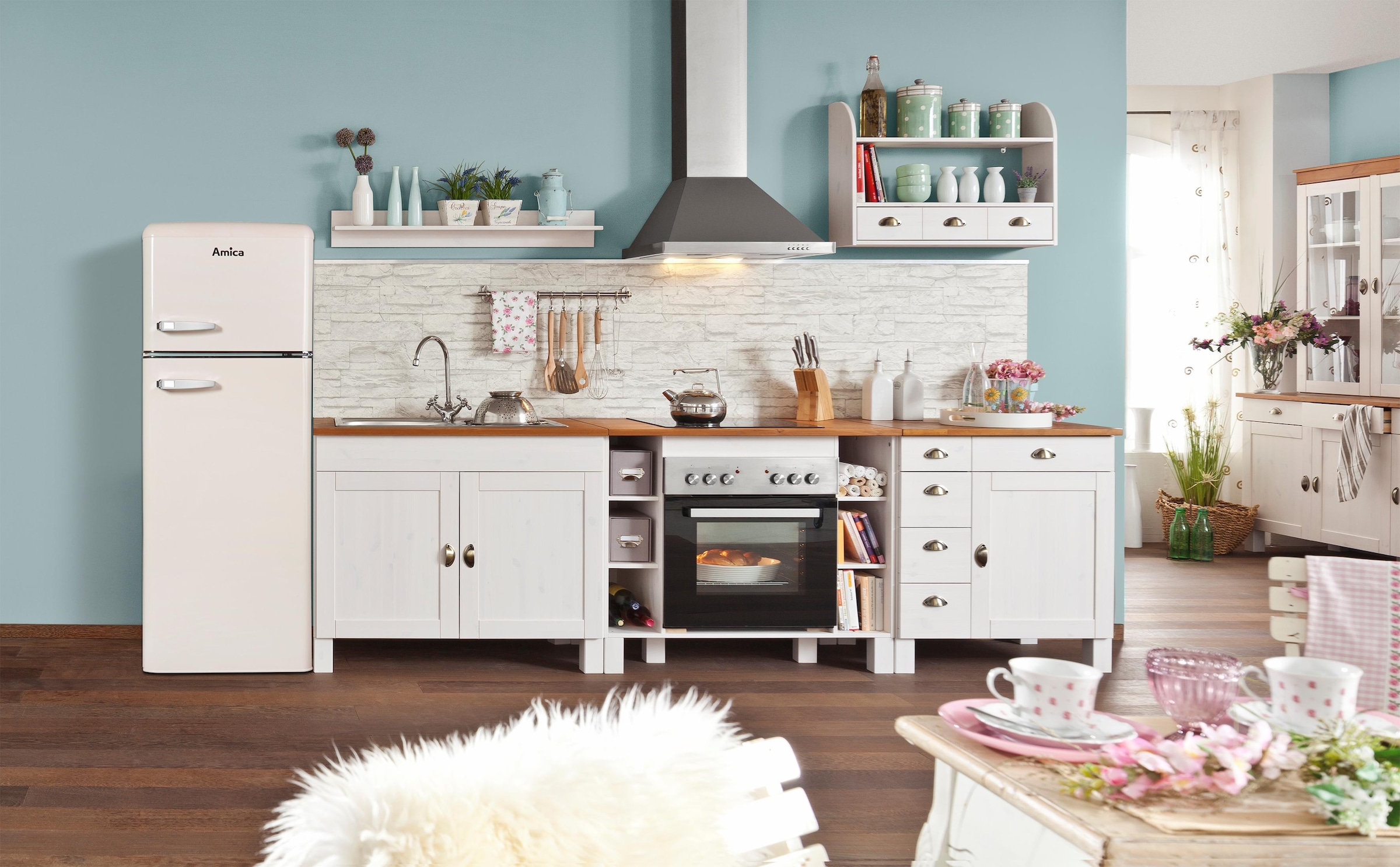 Amica Kühl-/Gefrierkombination »KGC 15635 B« 144 cm hoch 55 cm breit