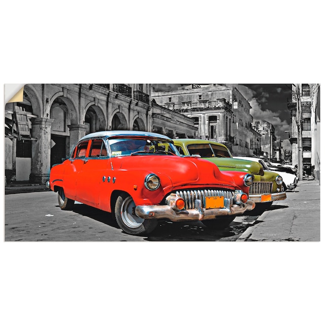 Artland Wandbild »Ansicht von bunten Havanna Autos«, Auto, (1 St.), als  Alubild, Leinwandbild, Wandaufkleber oder Poster in versch. Größen  bestellen | BAUR