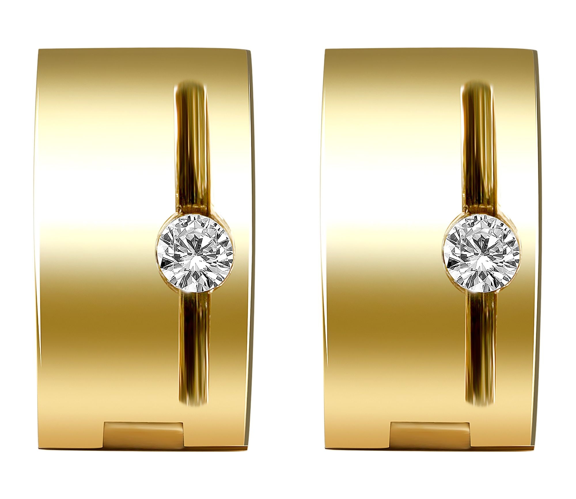 Adelia´s Klappcreolen »Damen Ohrringe – Klappcreole aus Edelstahl mit Strass Steinchen« Perfekt als Geschenk für besondere Menschen