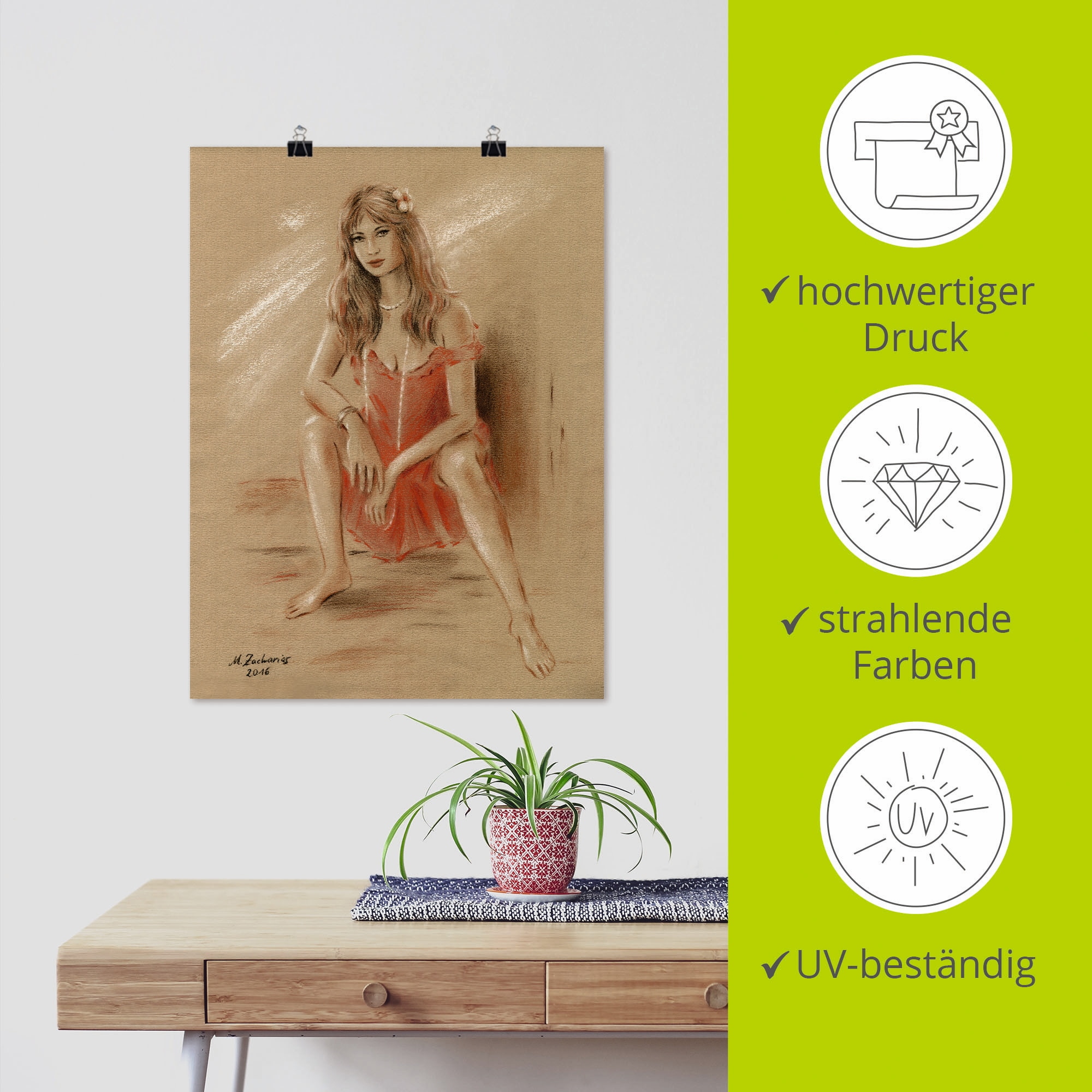 Artland Wandbild »Sehnsucht - Erotik Frauen«, Frau, (1 St.), als Leinwandbild, Poster in verschied. Größen