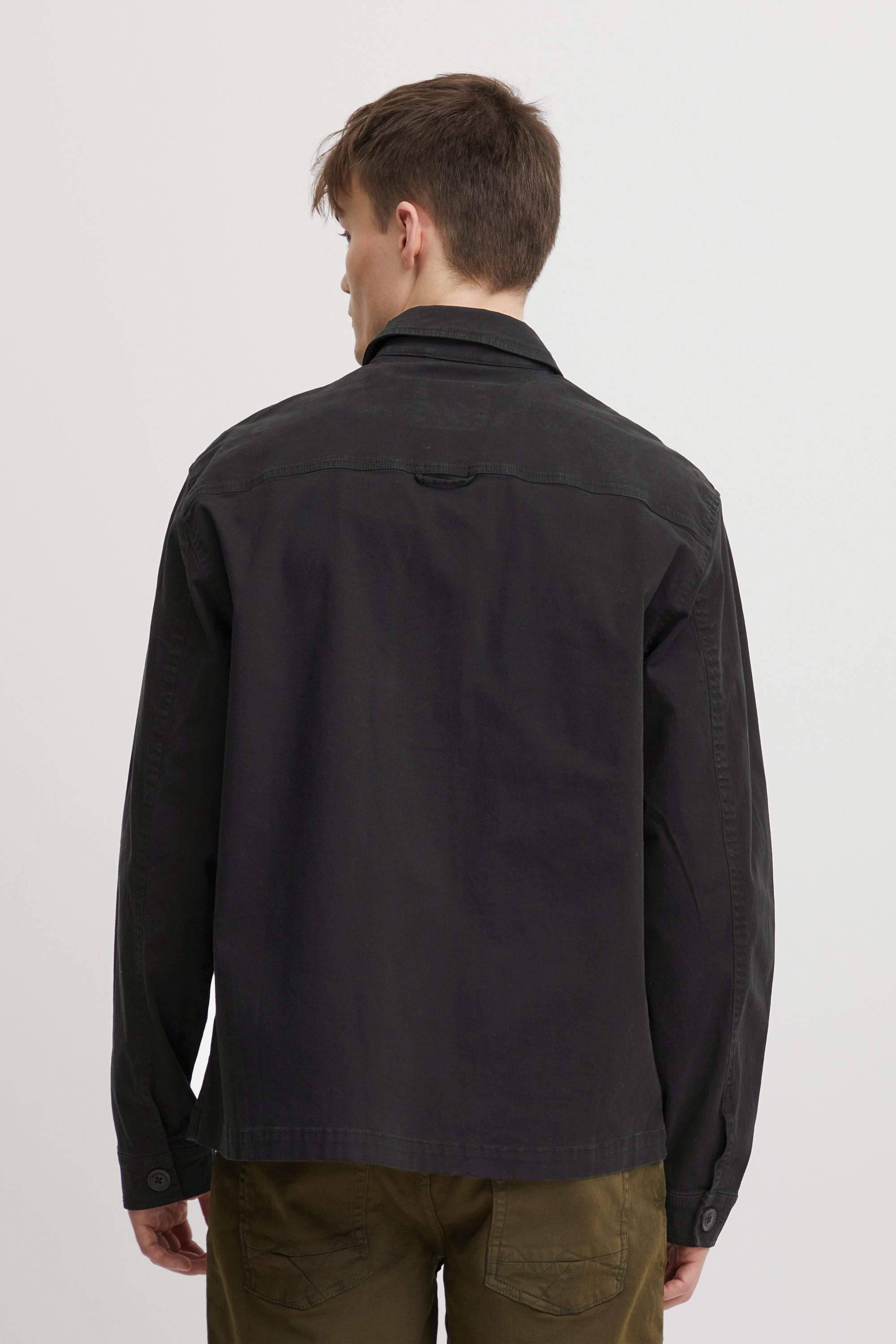 Kurzjacke BLEND "BHOuterwear", Herren, Gr. XL, schwarz, Web, 98% Baumwolle, 2% Elasthan, unifarben, regular fit normal, eingesetzt 1-Knopf-Manschette, Jacken Kurzjacke, Klassische Übergangsjacke 6