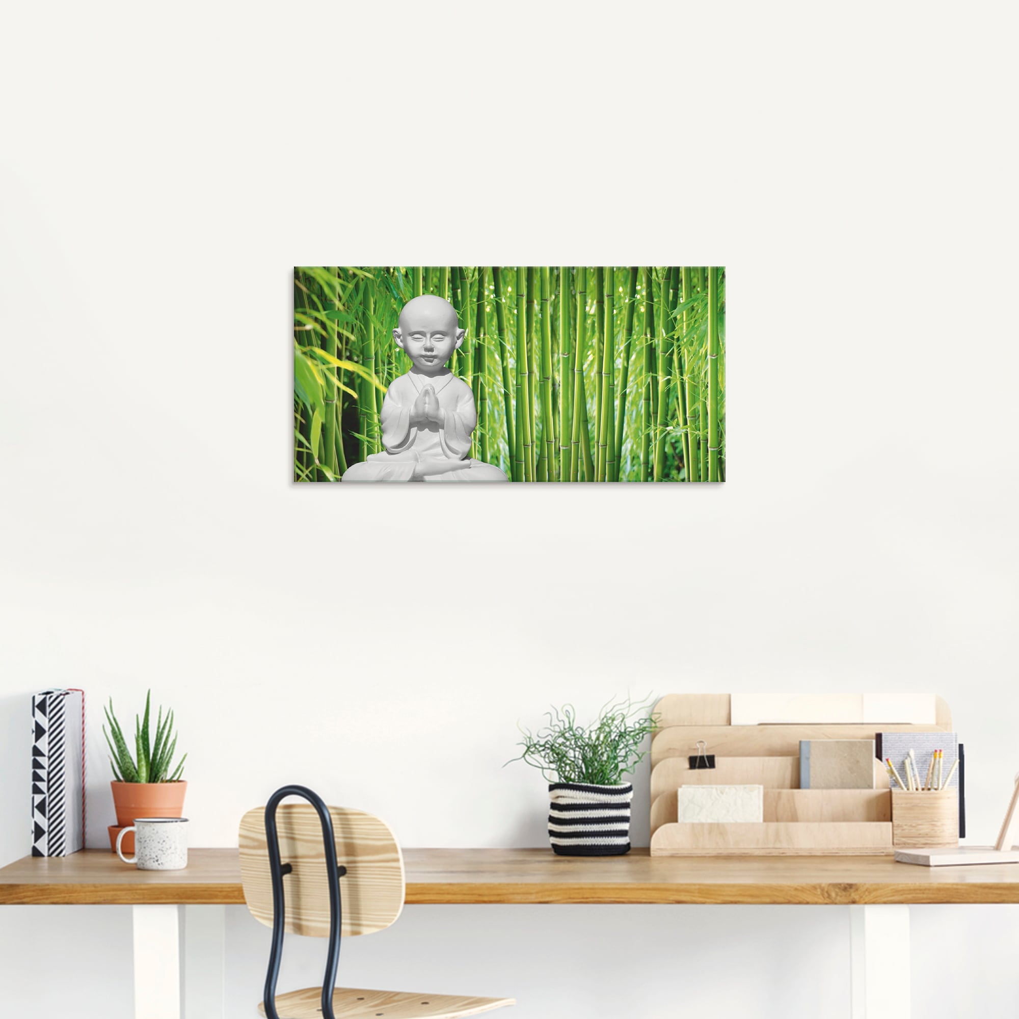 Artland Glasbild »Buddha mit Bambus«, Religion, (1 St.), in verschiedenen Größen