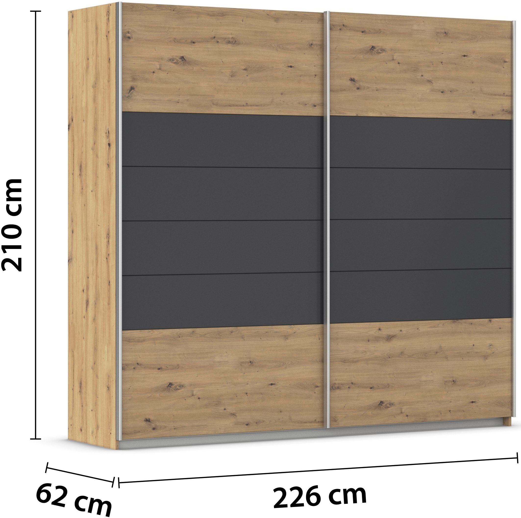 rauch Schwebetürenschrank »Kleiderschrank Schrank Garderobe BARCELONA«, in modernem Farbmix mit viel Stauraum MADE IN GERMANY
