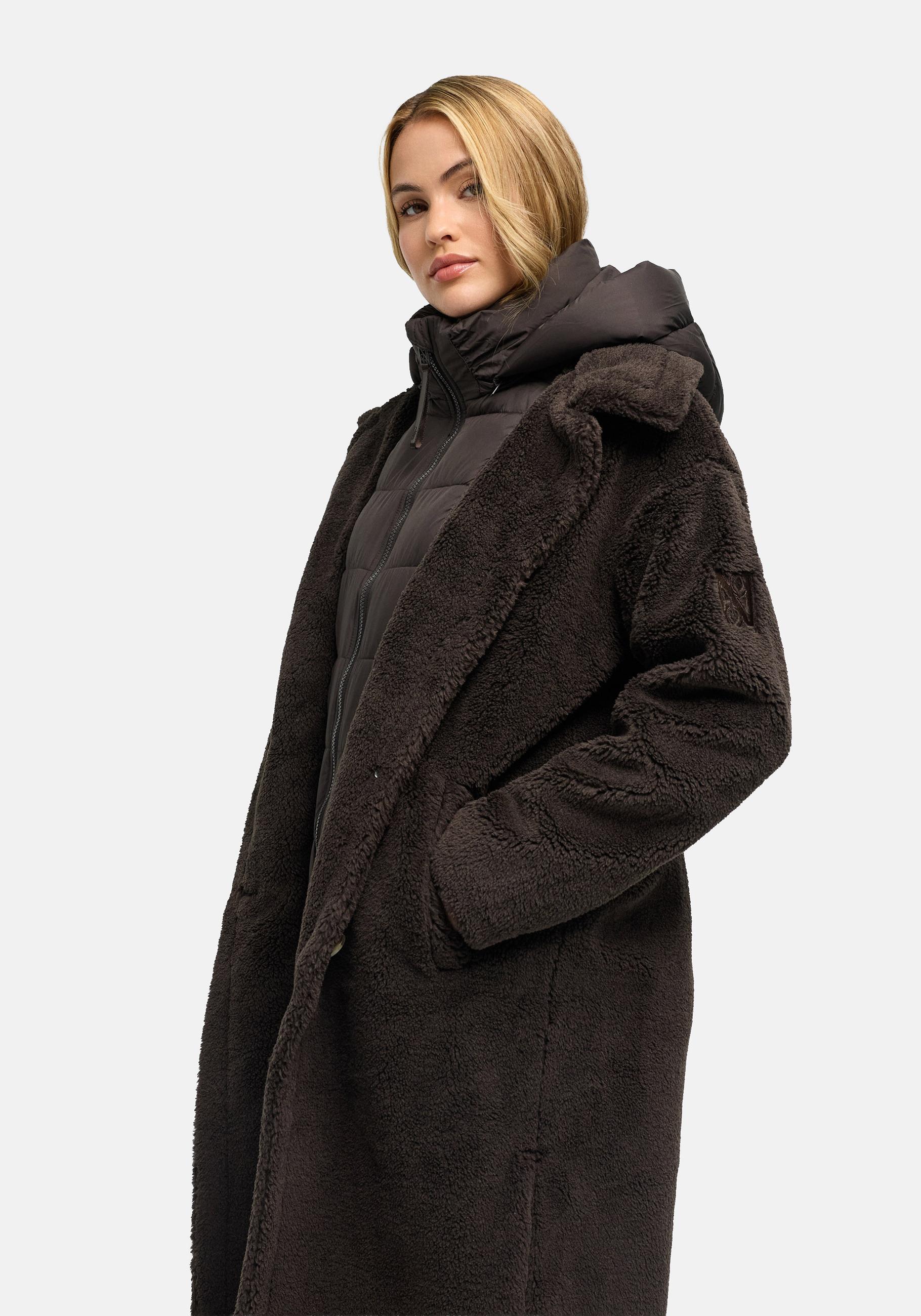 Navahoo Wintermantel "Teddyzauber 14" Plüschmantel aus Teddyfleece mit abnehmbarem Krageneinsatz