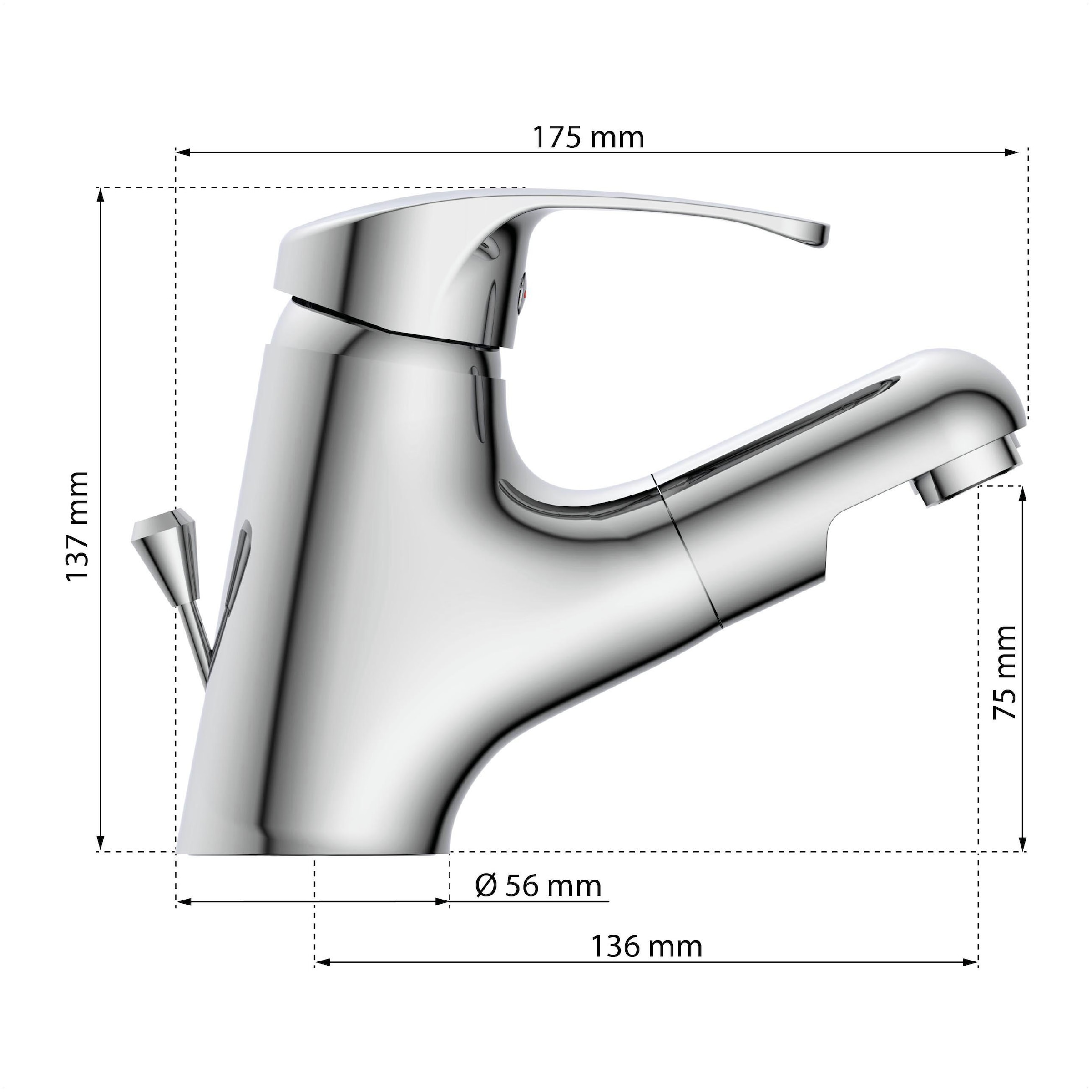 Eisl Badarmatur »VICO«, mit Zugstange, Wasserhahn mit Ablaufgarnitur, Mischbatterie, Chrom