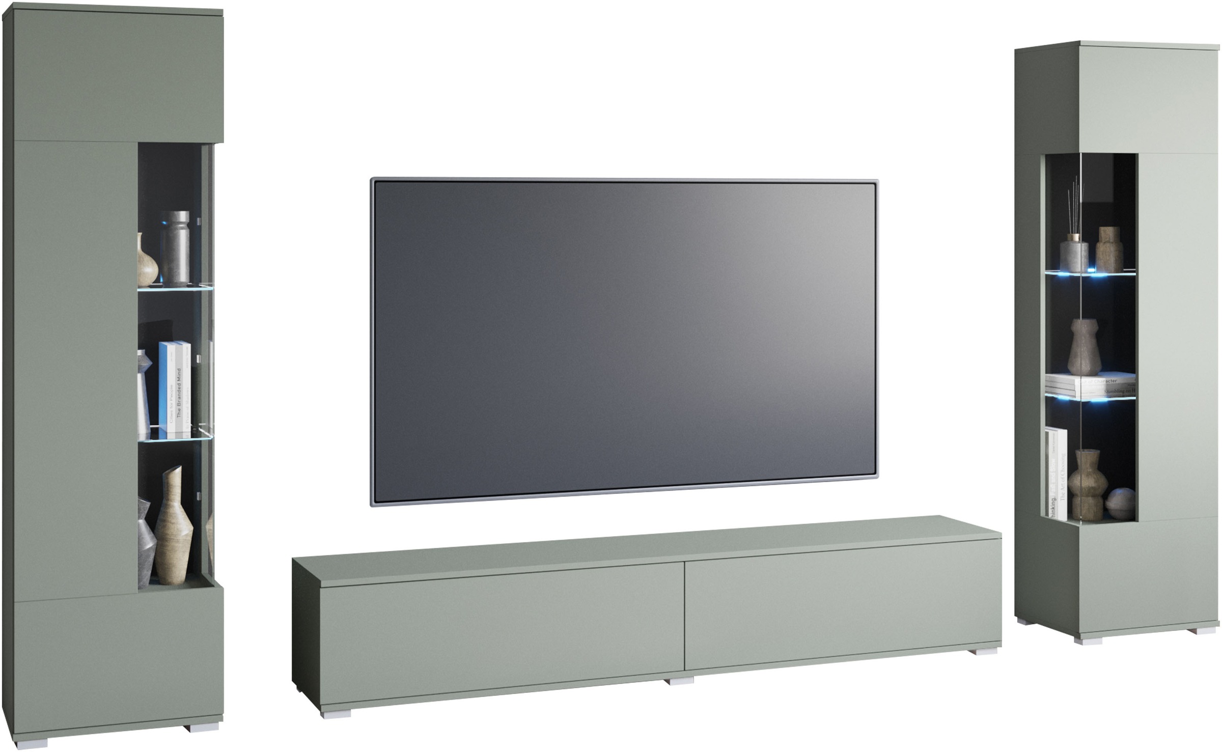 INOSIGN Wohnwand "Kenia, Vitrine Türanschlag links/rechts wechselbar" 3 Stk günstig online kaufen